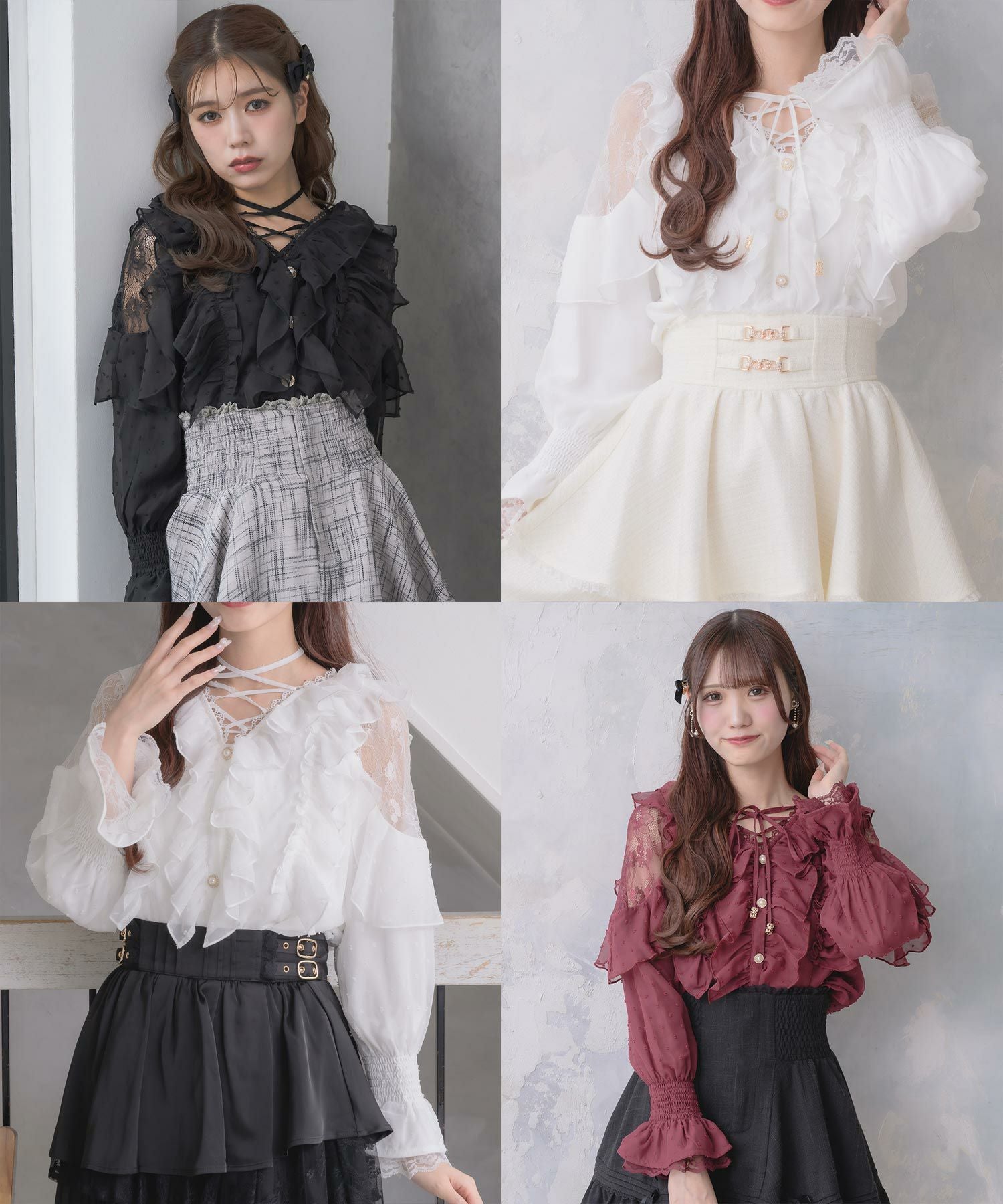 クロスネックフリルブラウス | Rlab store