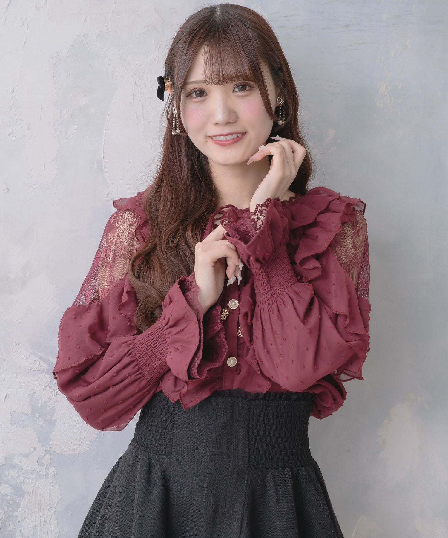 クロスネックフリルブラウス | Rlab store