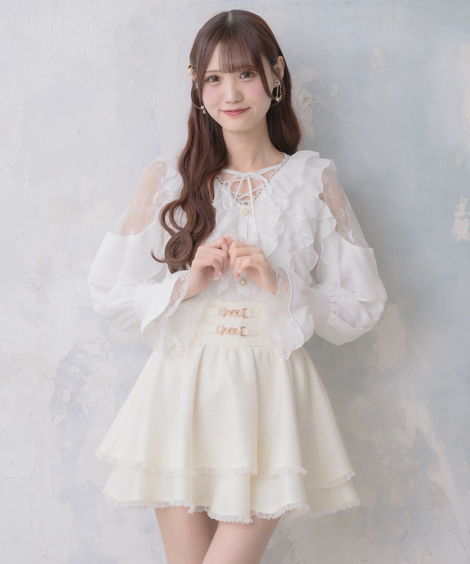 クロスネックフリルブラウス | Rlab store