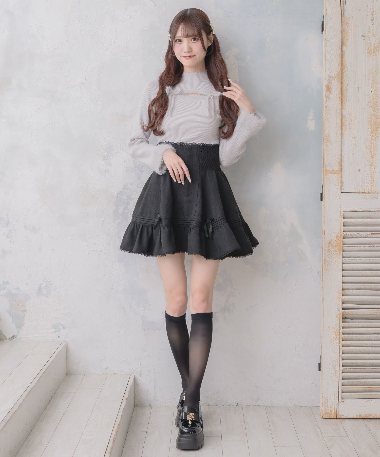 リボン付ウエストシャーリングスカート | Rlab store
