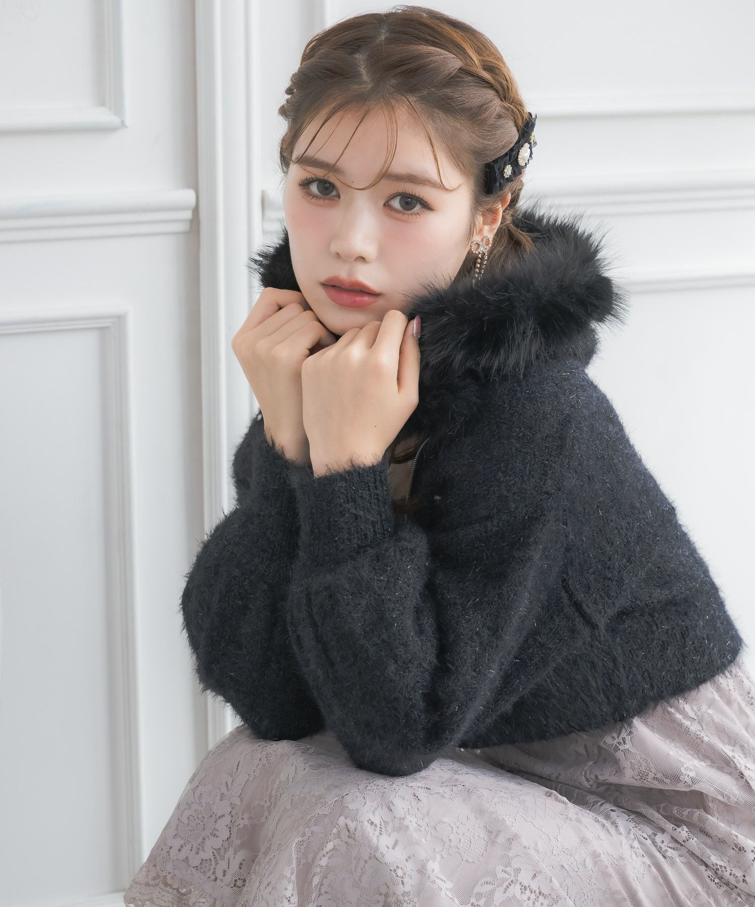 週末値下げ！今期！ピンク♡シャギーニットパーカー ✨ JILL by JILL STUART（ジルバイジルスチュアート）の「◇ボリューム