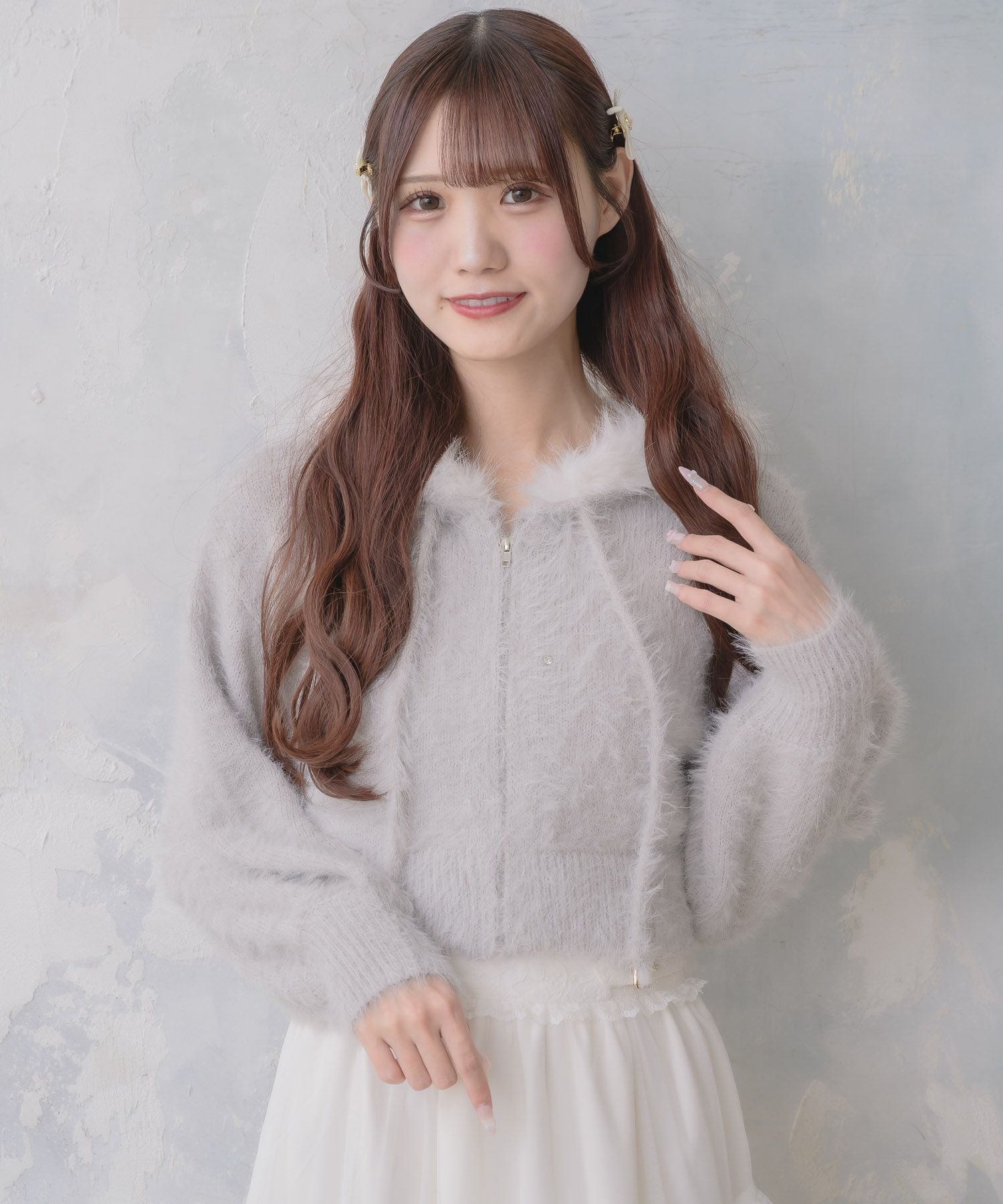 ラメシャギーニットパーカー | Rlab store