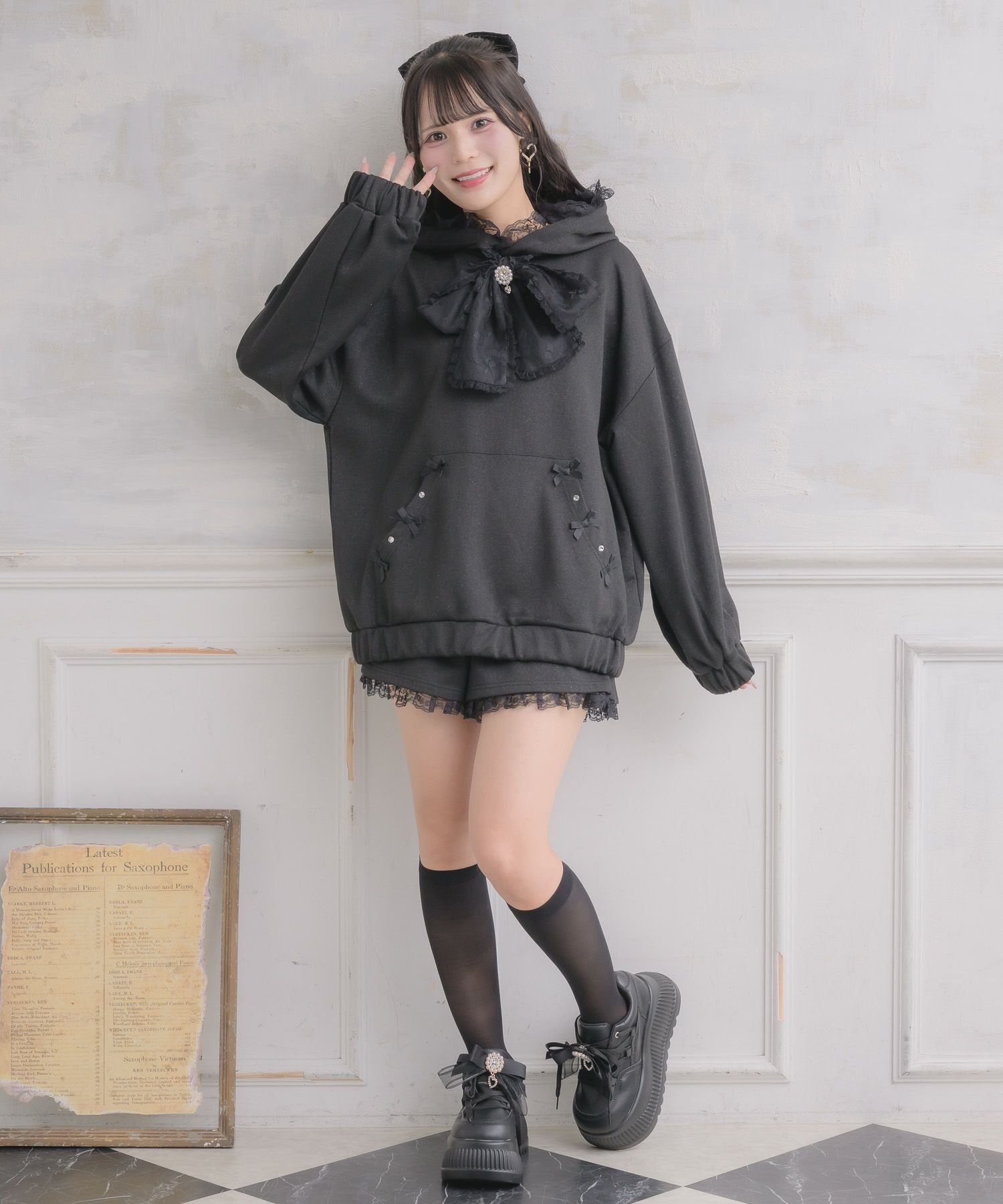 リボンデザインフーディーセットアップ | Rlab store