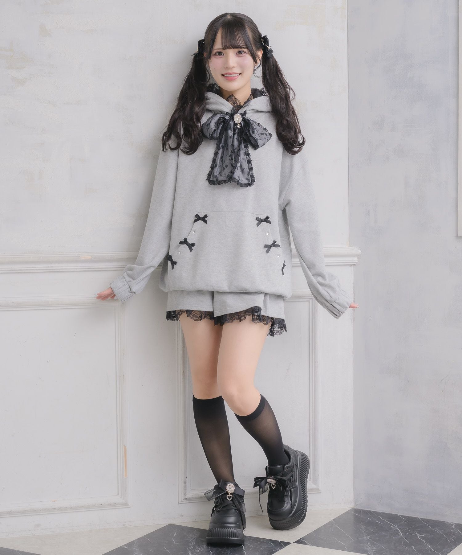リボンデザインフーディーセットアップ | Rlab store