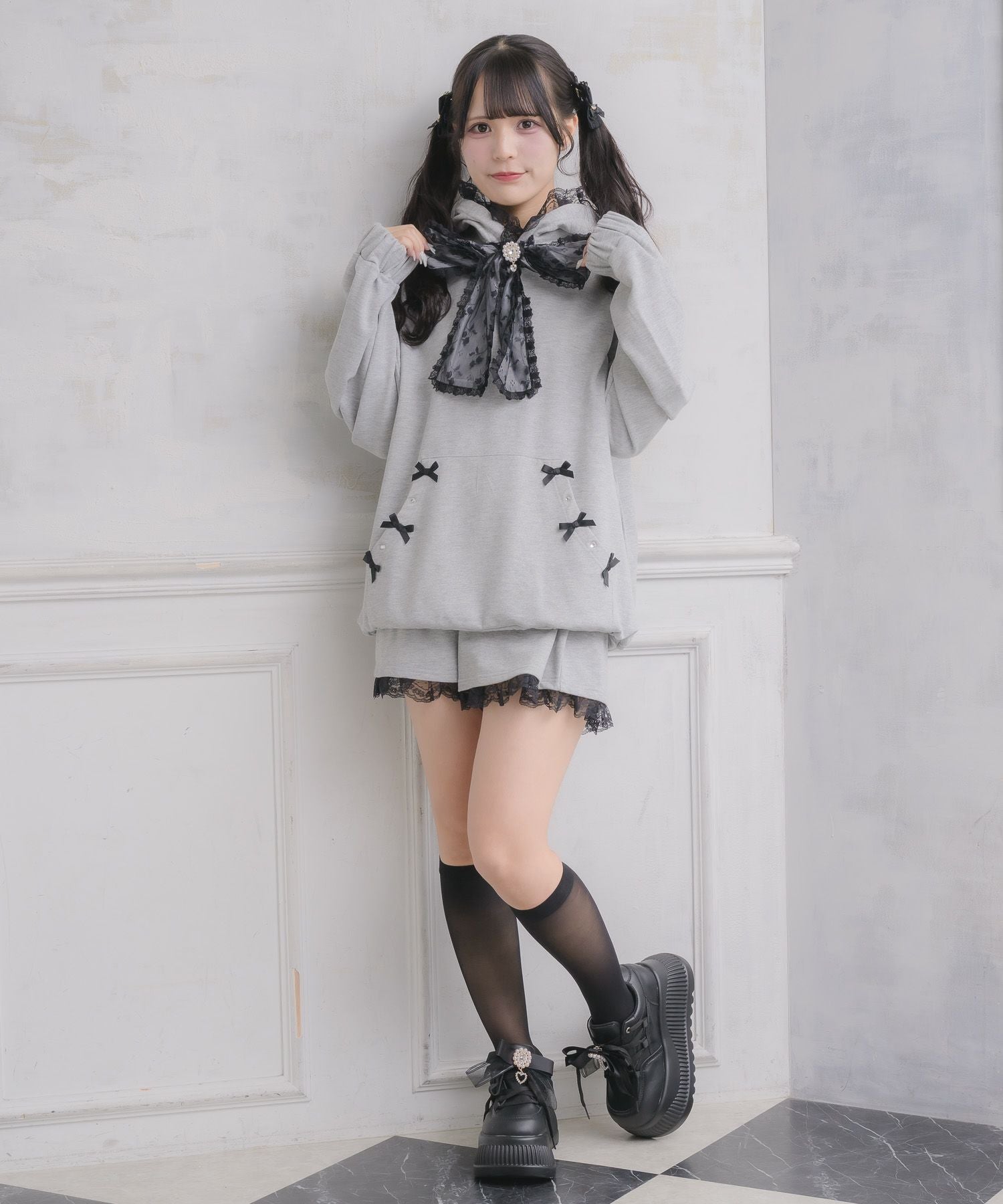 リボンデザインフーディーセットアップ | Rlab store