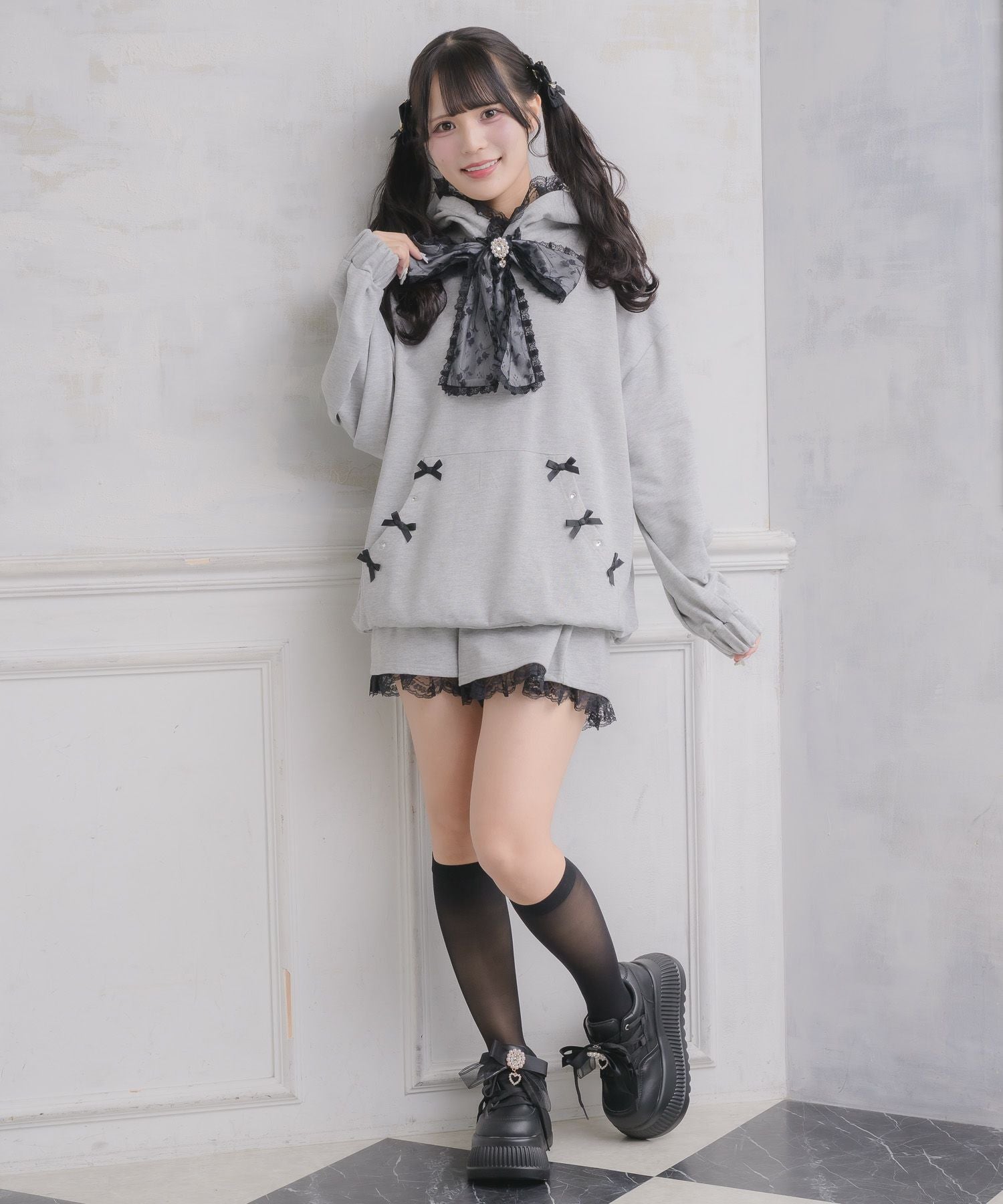リボンデザインフーディーセットアップ | Rlab store