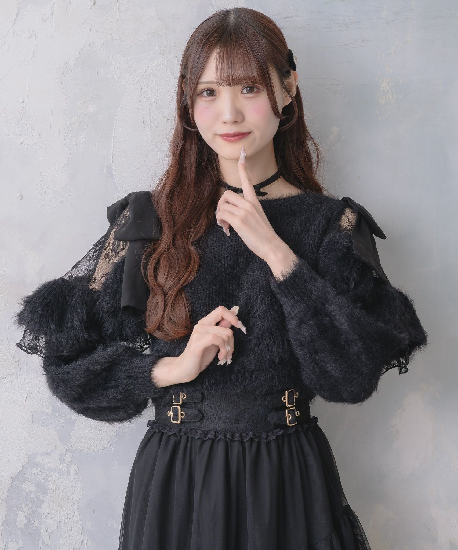 肩開リボンシャギーニット | Rlab store