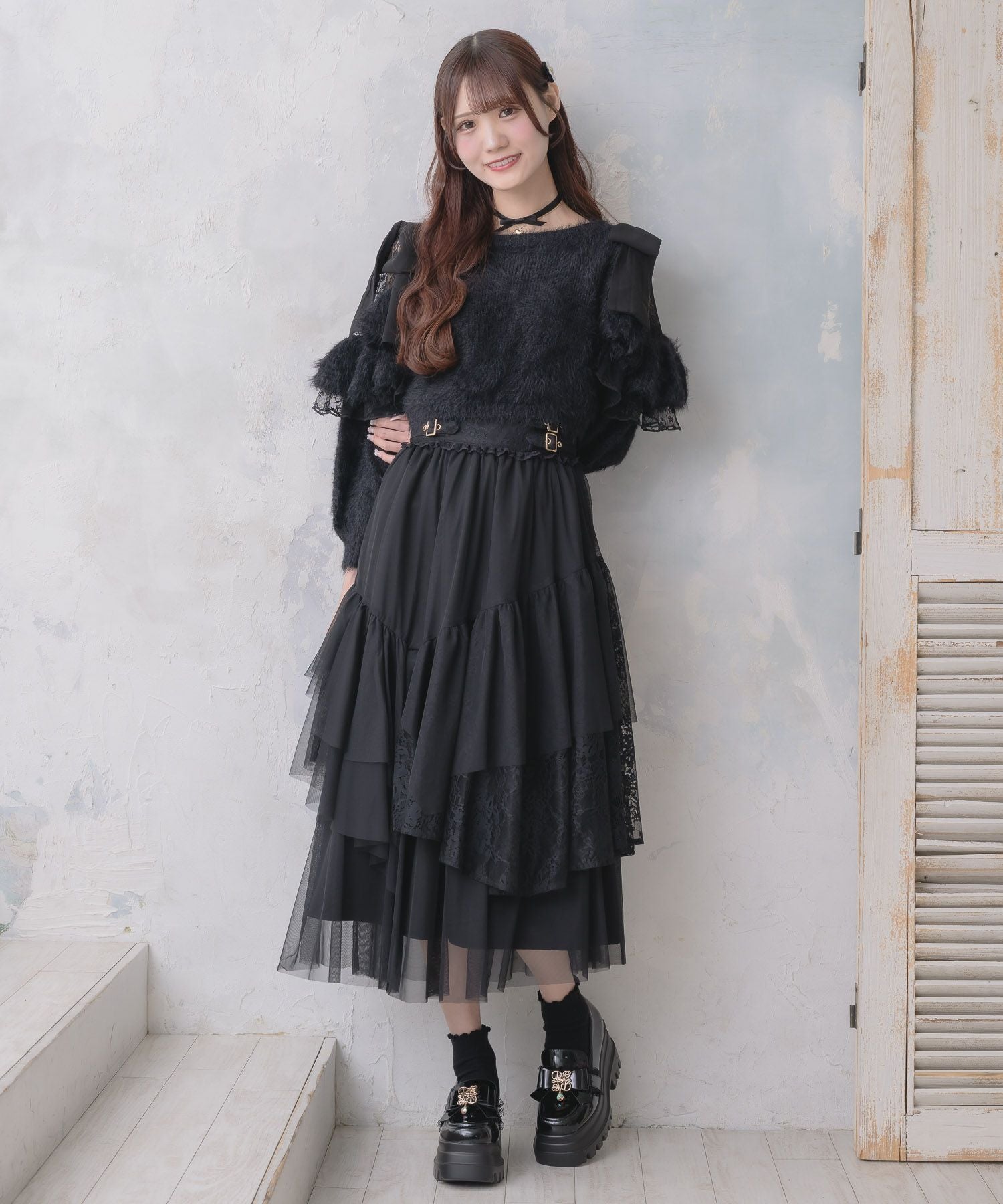 肩開リボンシャギーニット | Rlab store