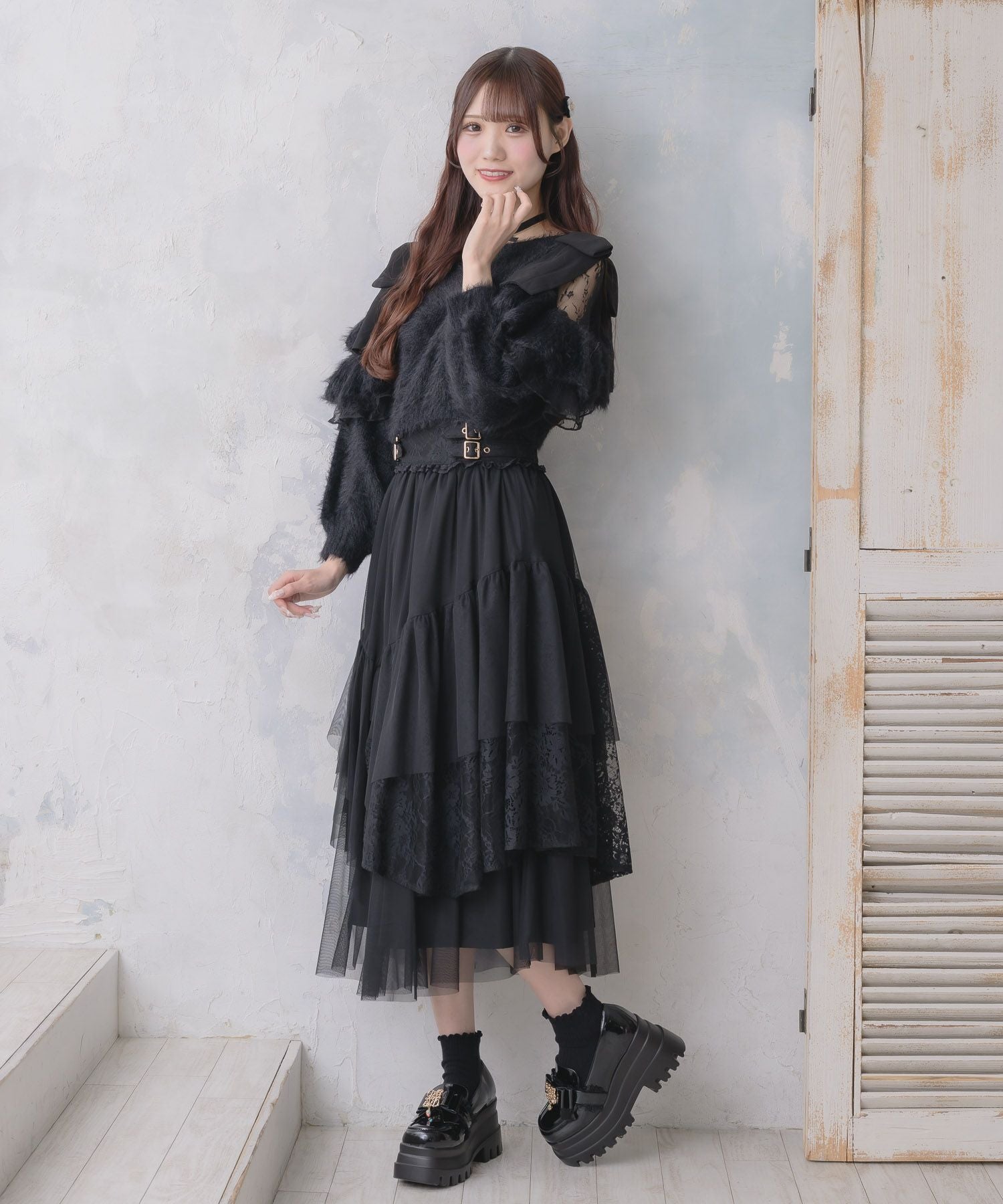 肩開リボンシャギーニット | Rlab store 肩開リボンシャギーニット | Rlab store