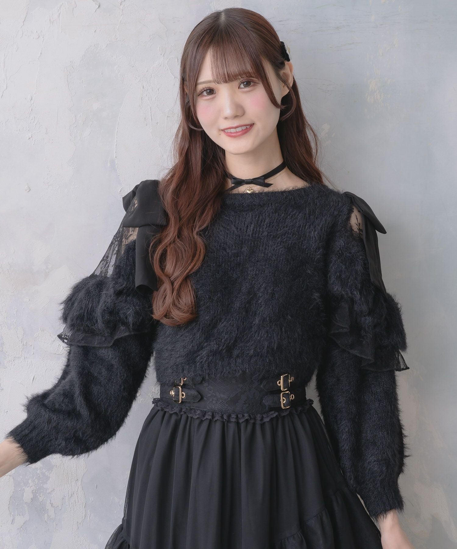 肩開リボンシャギーニット | Rlab store