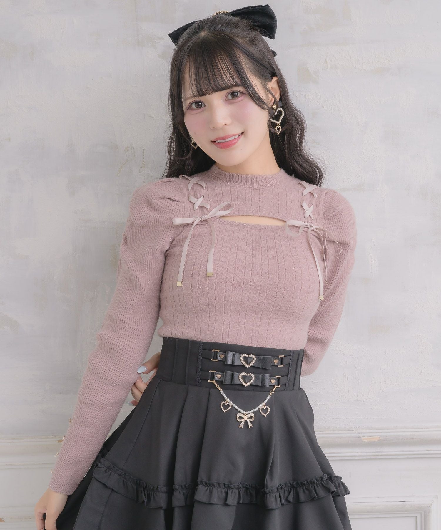 リボンチェーン付きボレロドッキングニット | Rlab store