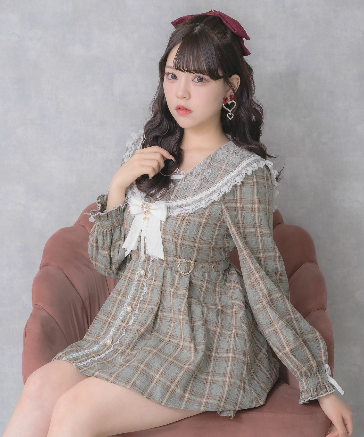 セット特価‼️グレースコンチネンタル2022SSセーラー衿ニット&amp;リップスカート Mila Owen（ミラオーウェン）の「【WEB限定カラー】ポロ衿ニットタック