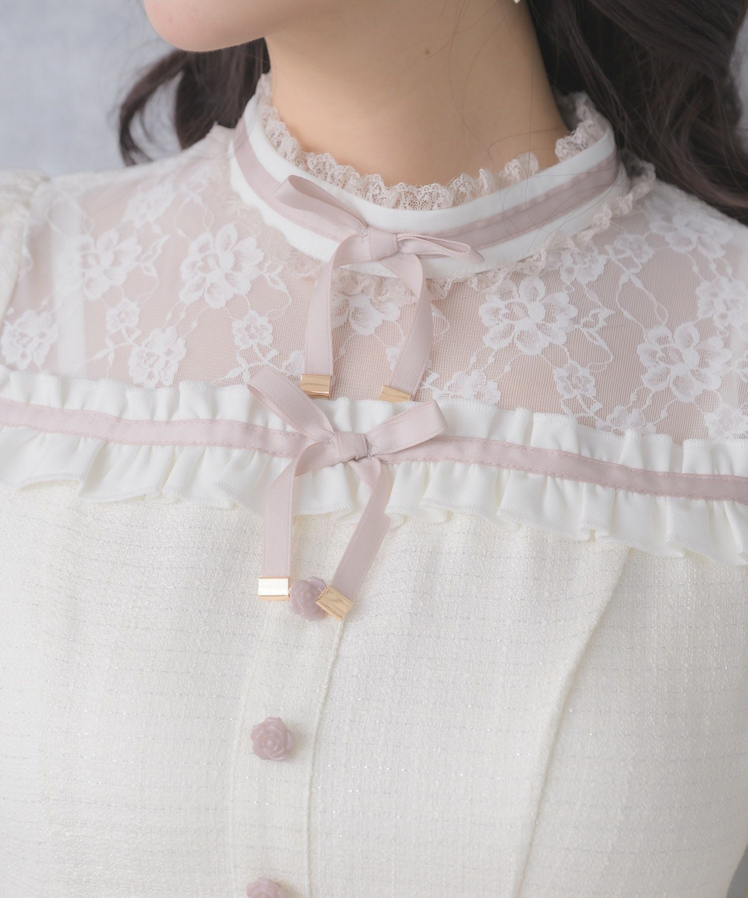 リボンテープフリルワンピース | Rlab store