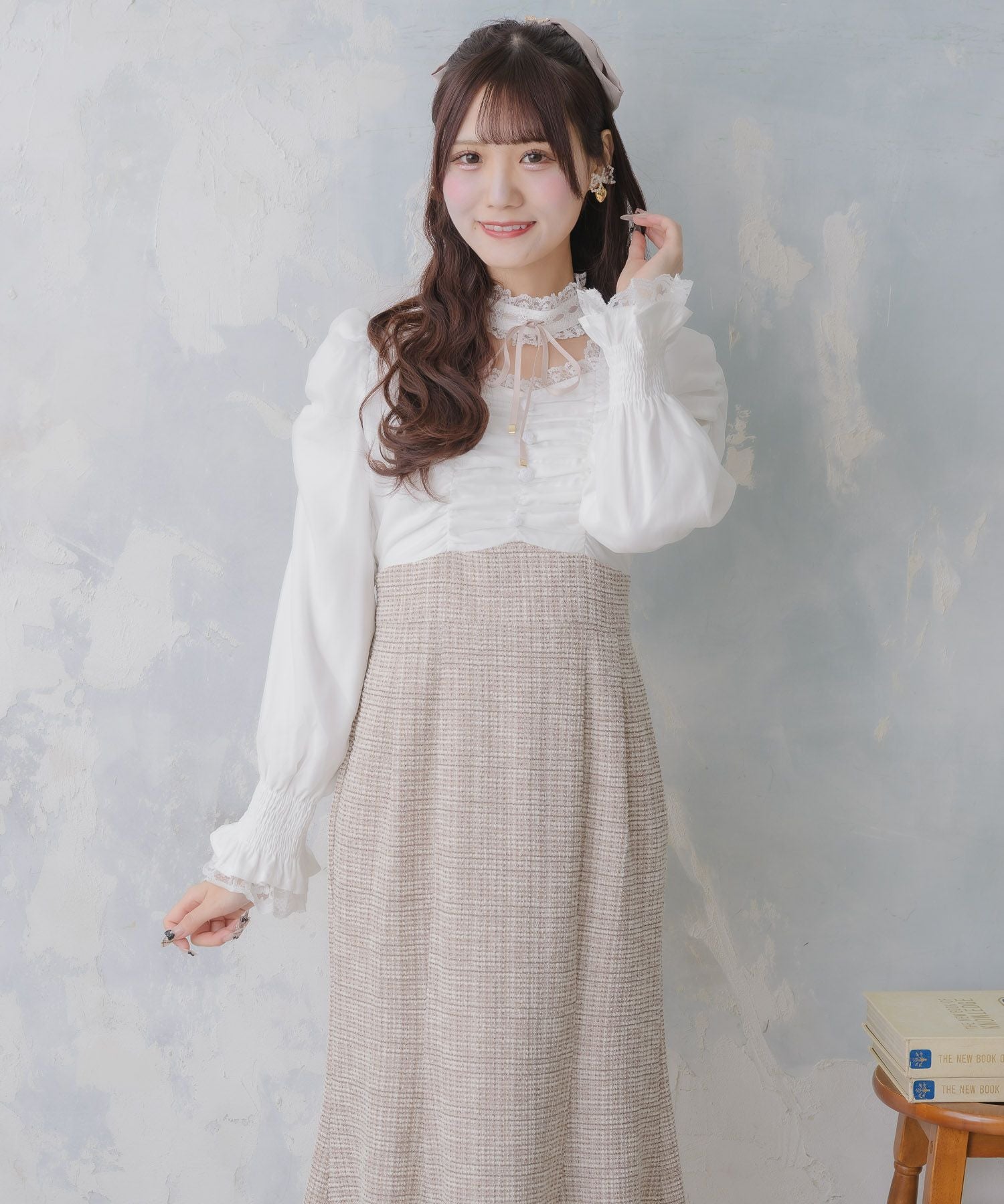 couture by ROJITA フリルチョーカーツイードドッキングワンピース フリルチョーカーツイードドッキングワンピース | Rlab store