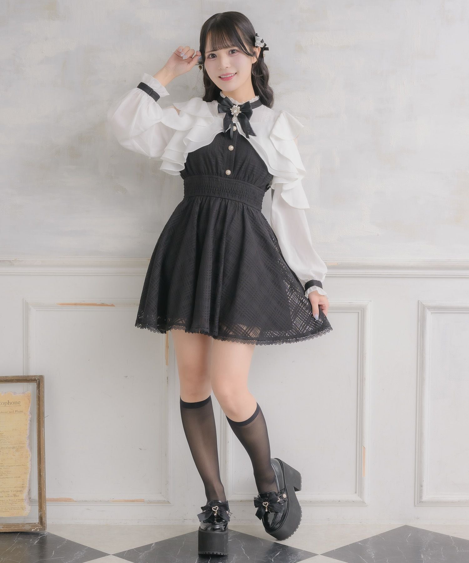 シアーチェックラッフルワンピース | Rlab store