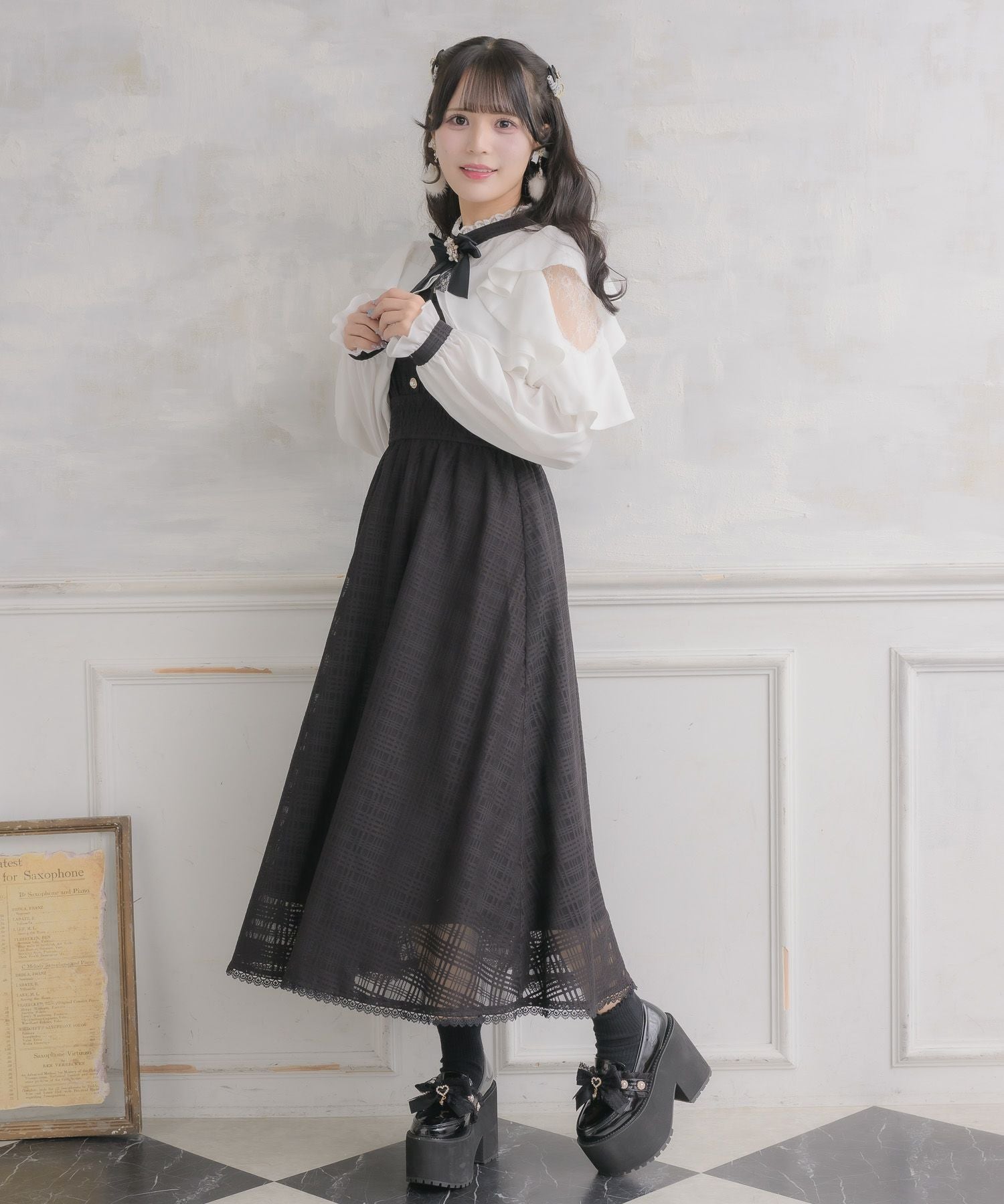 シアーチェックラッフルワンピース | Rlab store