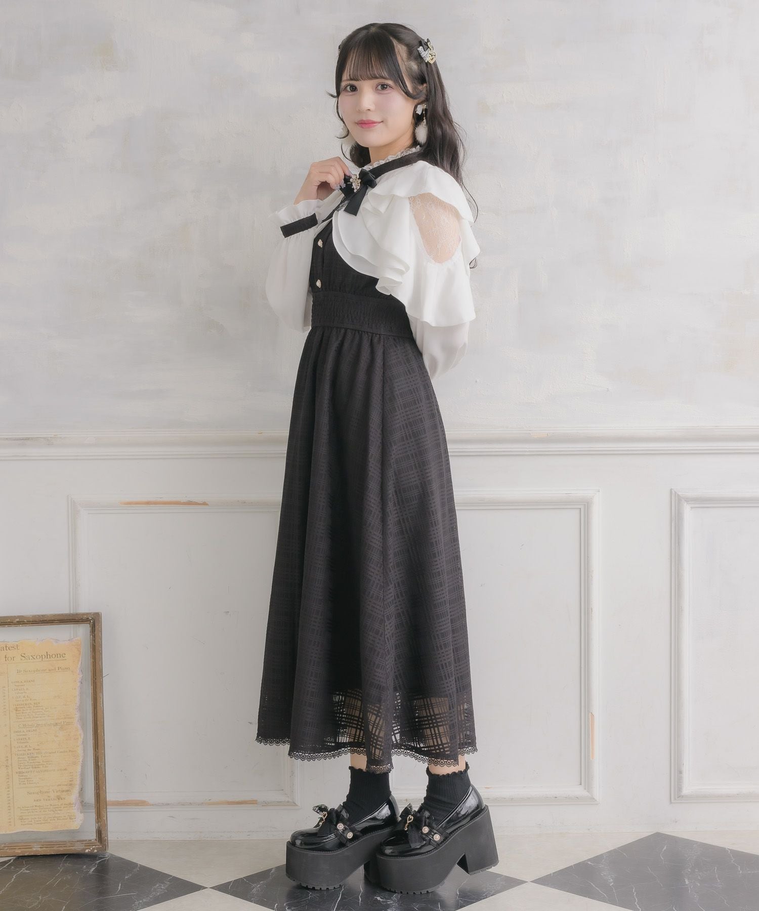 シアーチェックラッフルワンピース | Rlab store