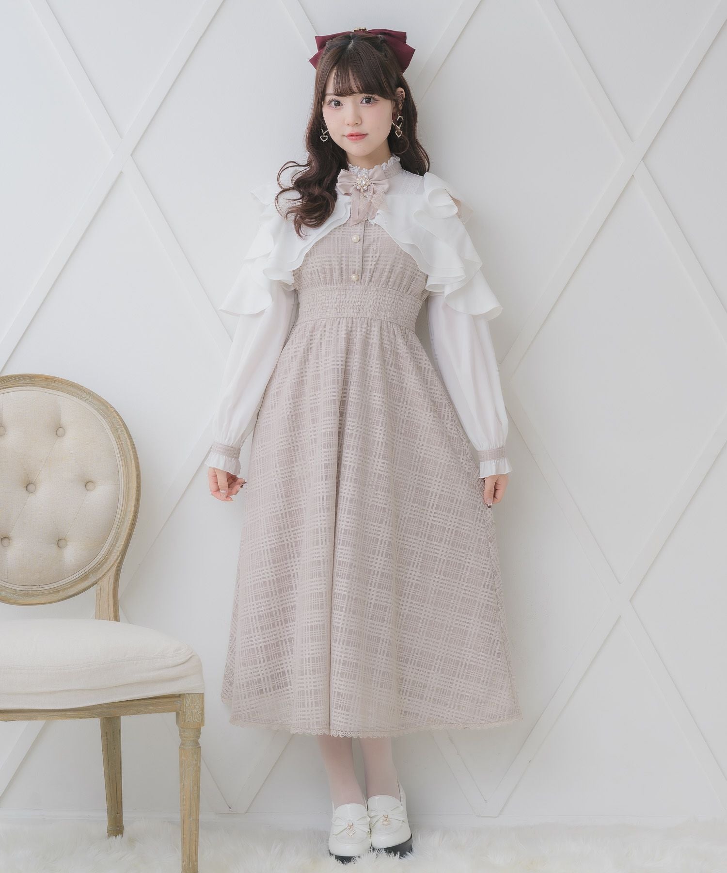 シアーチェックラッフルワンピース | Rlab store