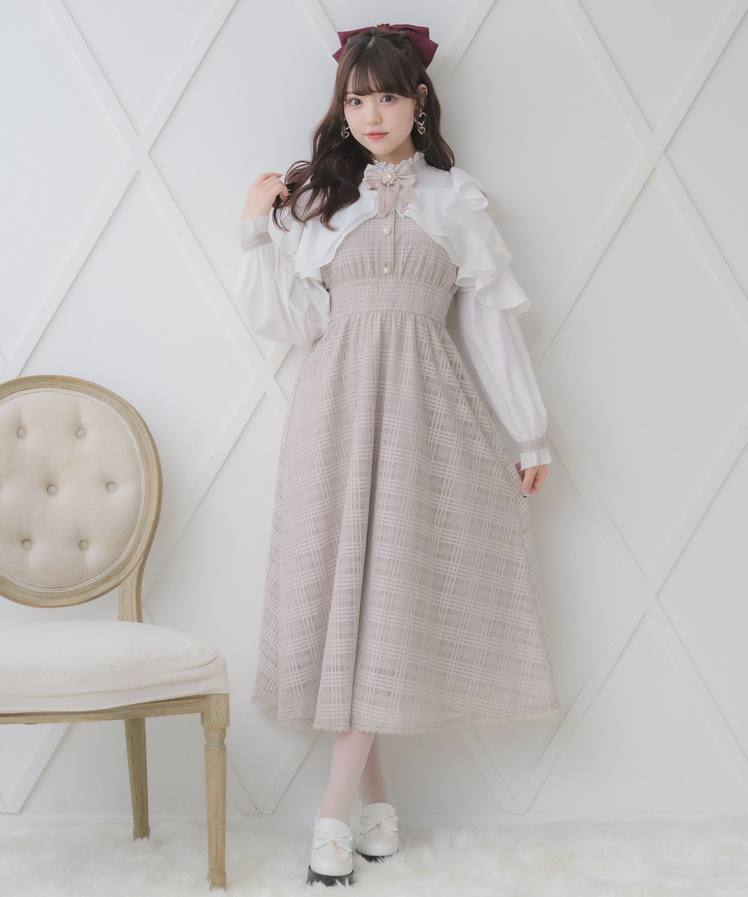 シアーチェックラッフルワンピース | Rlab store