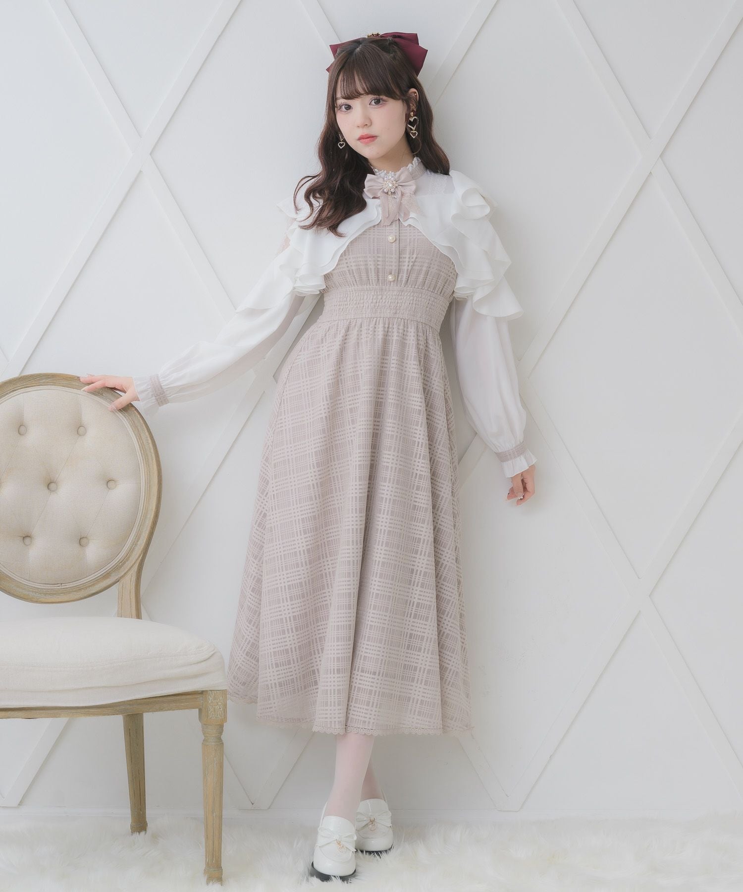 シアーチェックラッフルワンピース | Rlab store