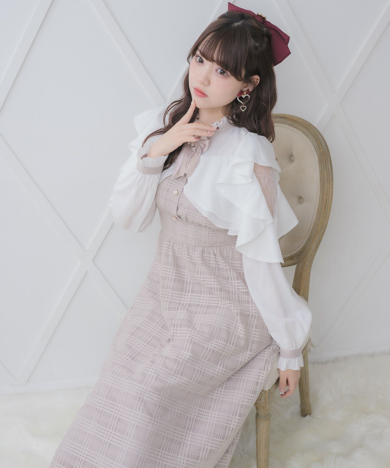 シアーチェックラッフルワンピース | Rlab store