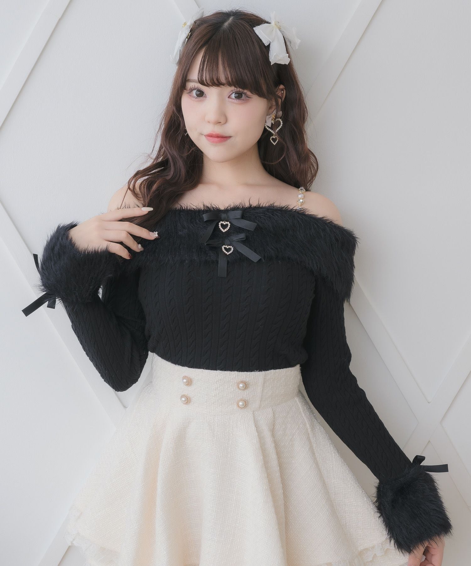 シャギーオフショルニットトップス | Rlab store