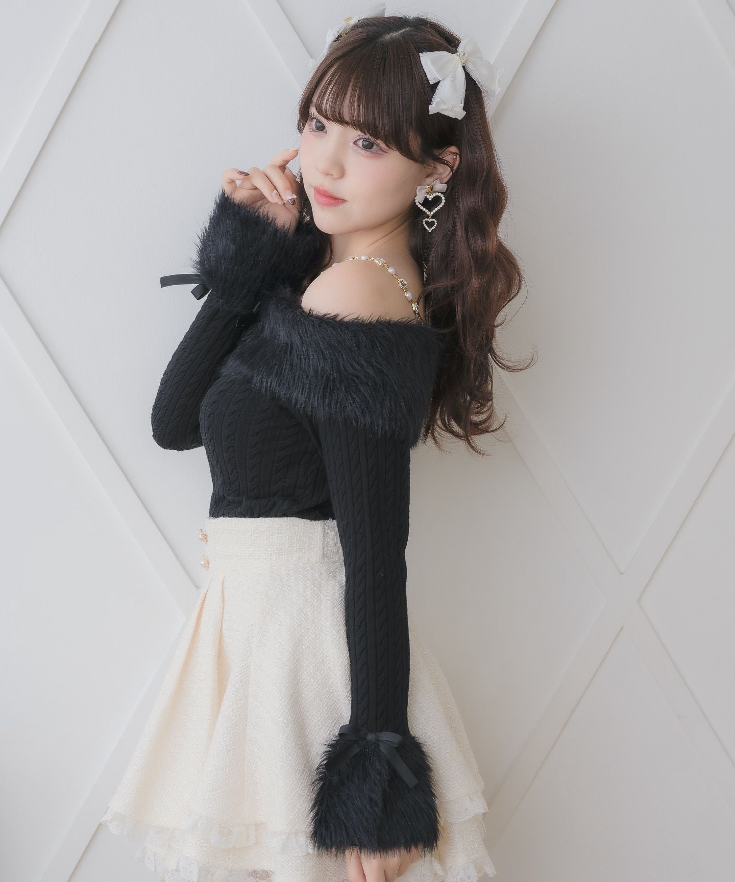 シャギーオフショルニットトップス | Rlab store