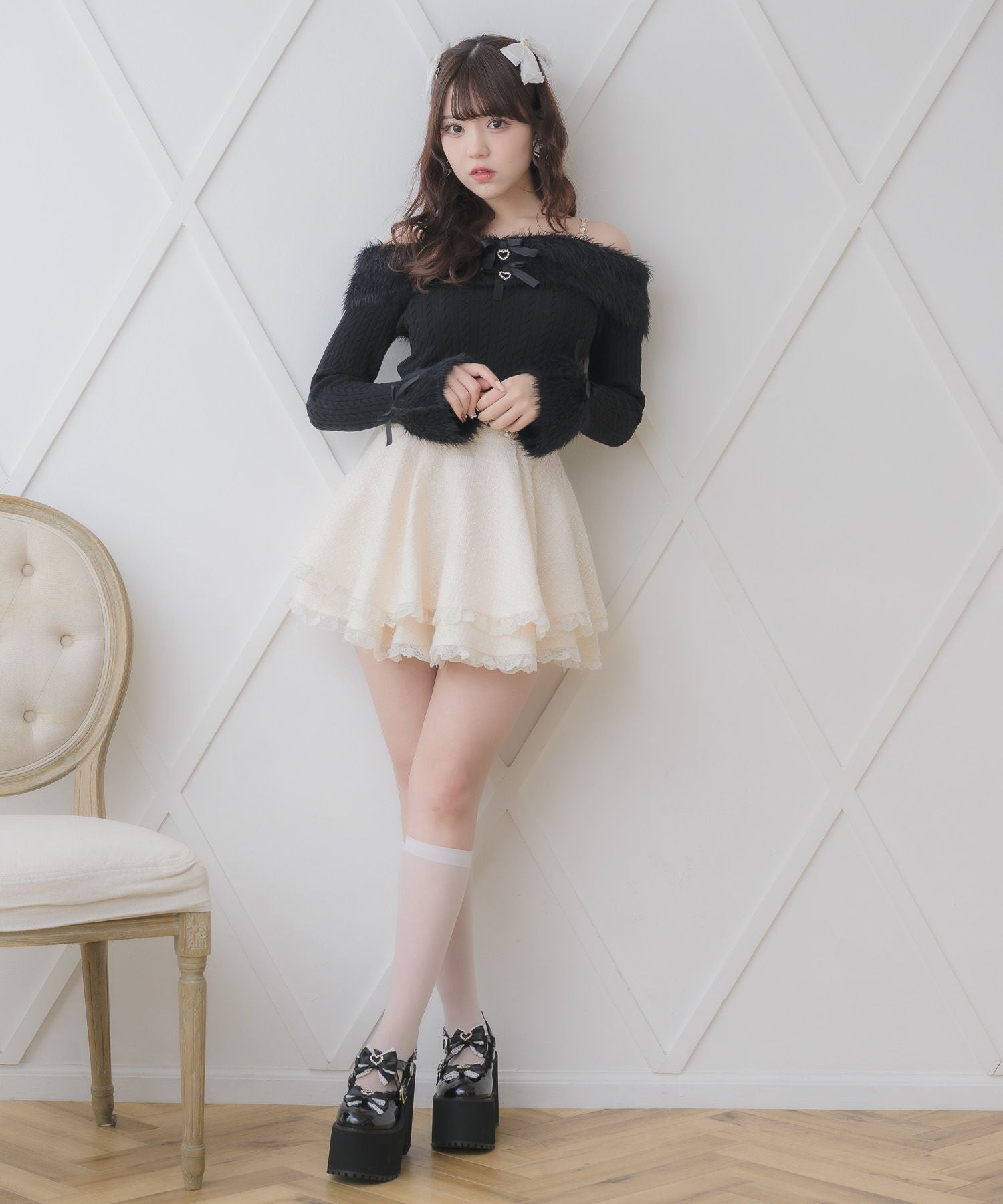 シャギーオフショルニットトップス | Rlab store