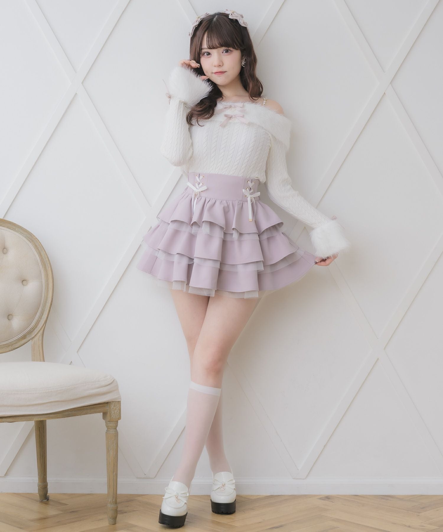 レースアップティアードミニスカパン | Rlab store