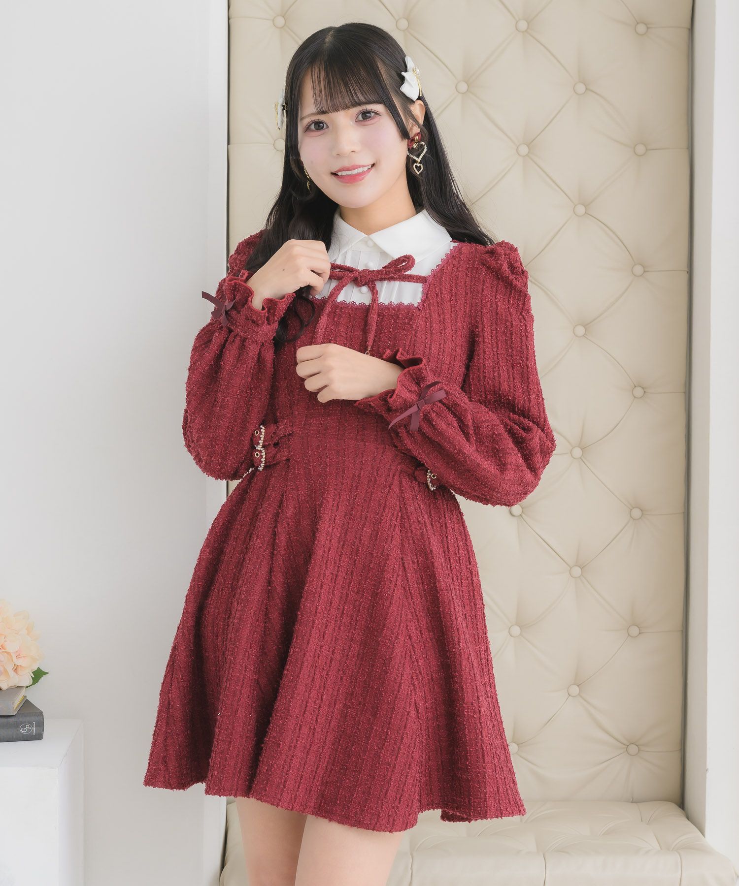 ★りら　ワンピース②点です★ OUTLET-SALE テーラー襟 ダブル釦 ワンピース Liala×PG 全3色｜lpg321
