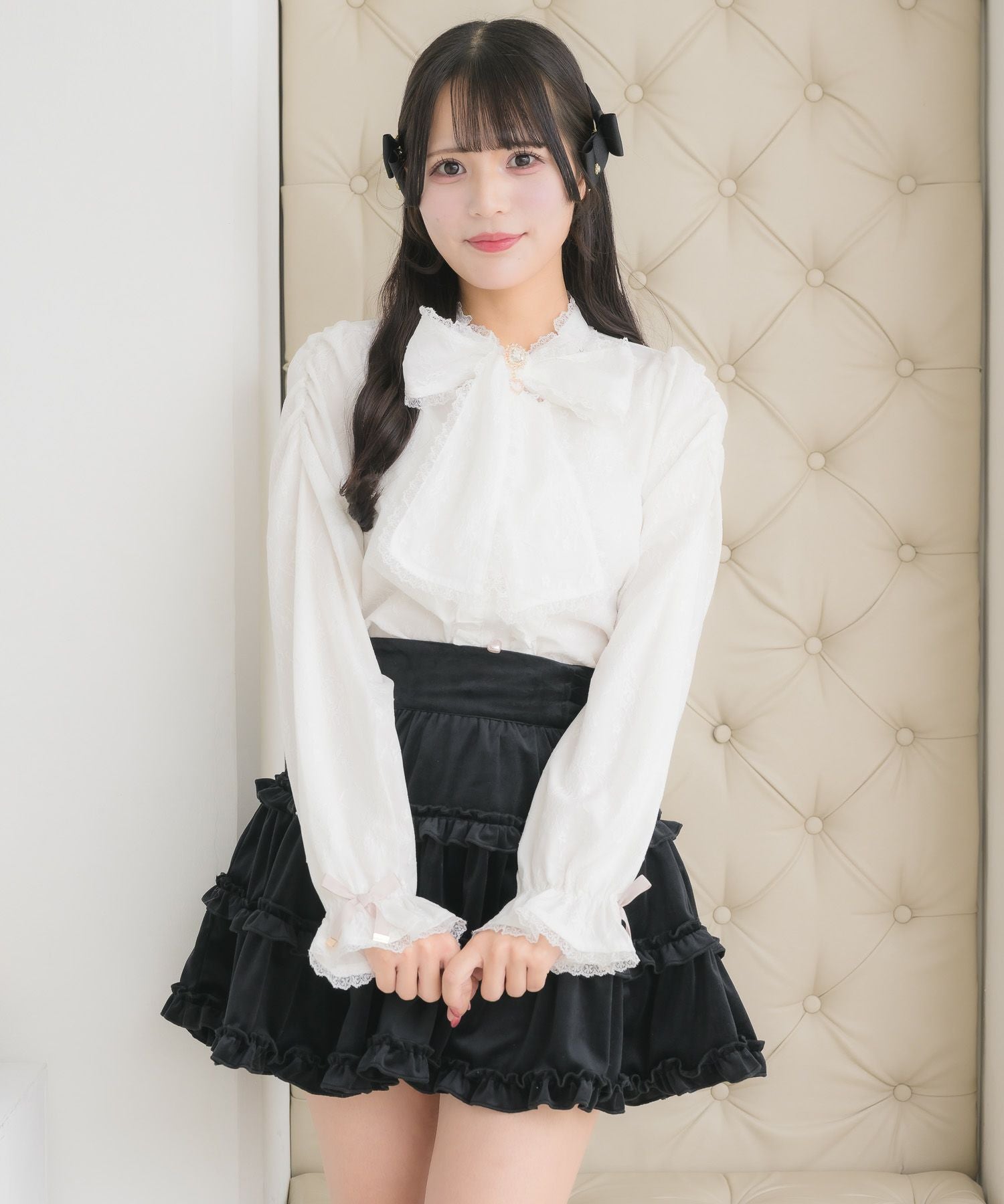 ROJITA ボリュームレースブラウス レース切替ボリュームフリルブラウス | Rlab store