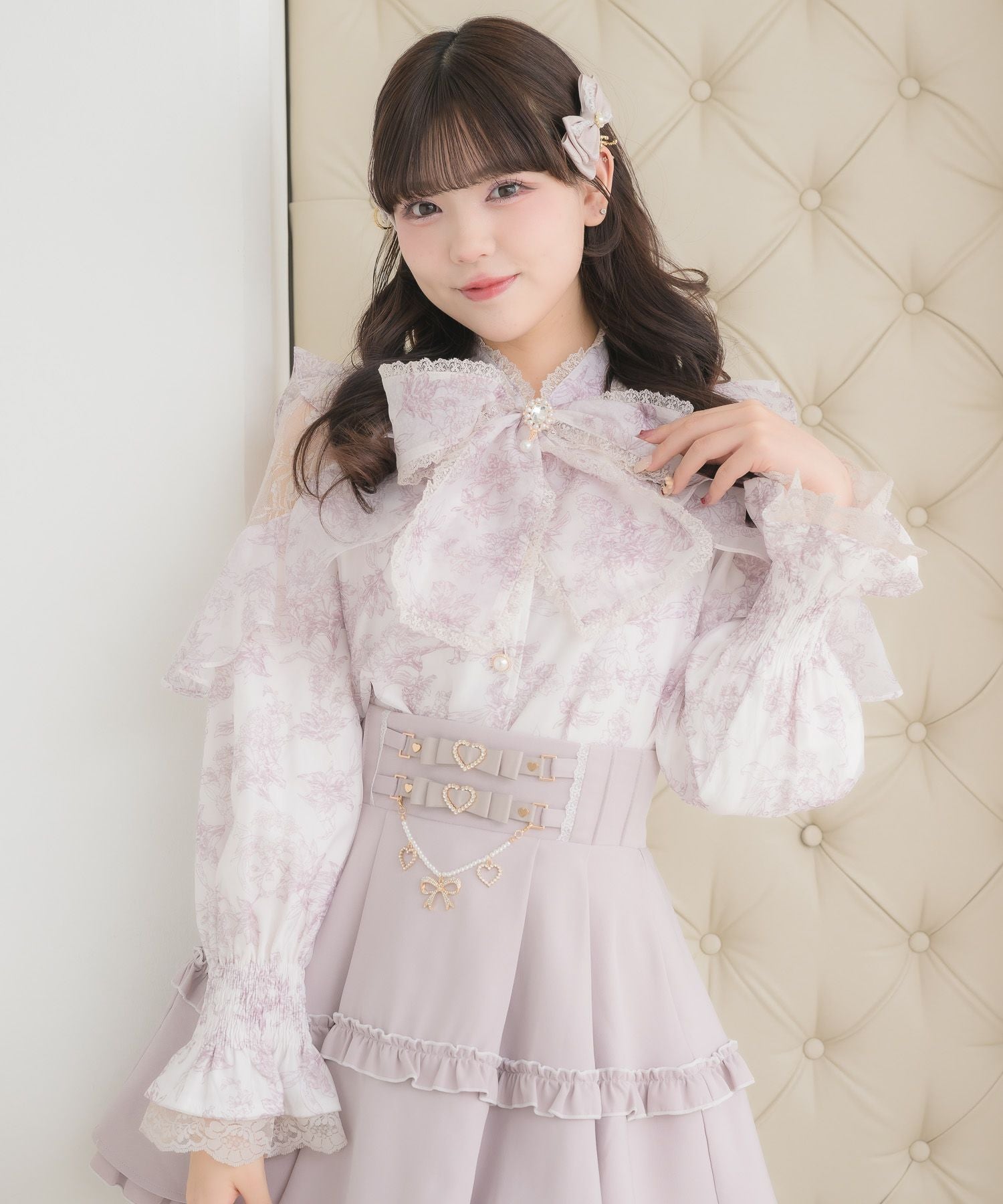 ボウタイリボンラッフルブラウス | Rlab store