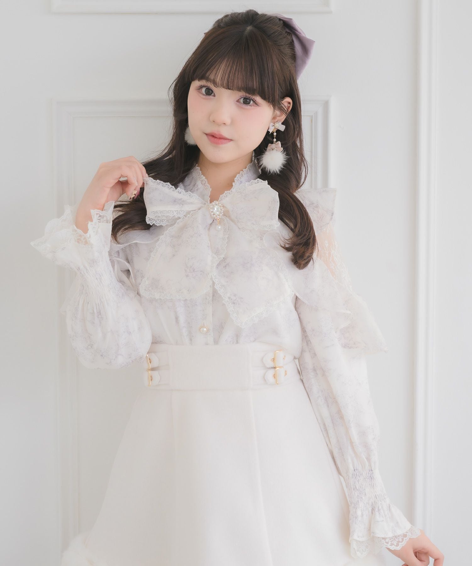 ボウタイリボンラッフルブラウス | Rlab store