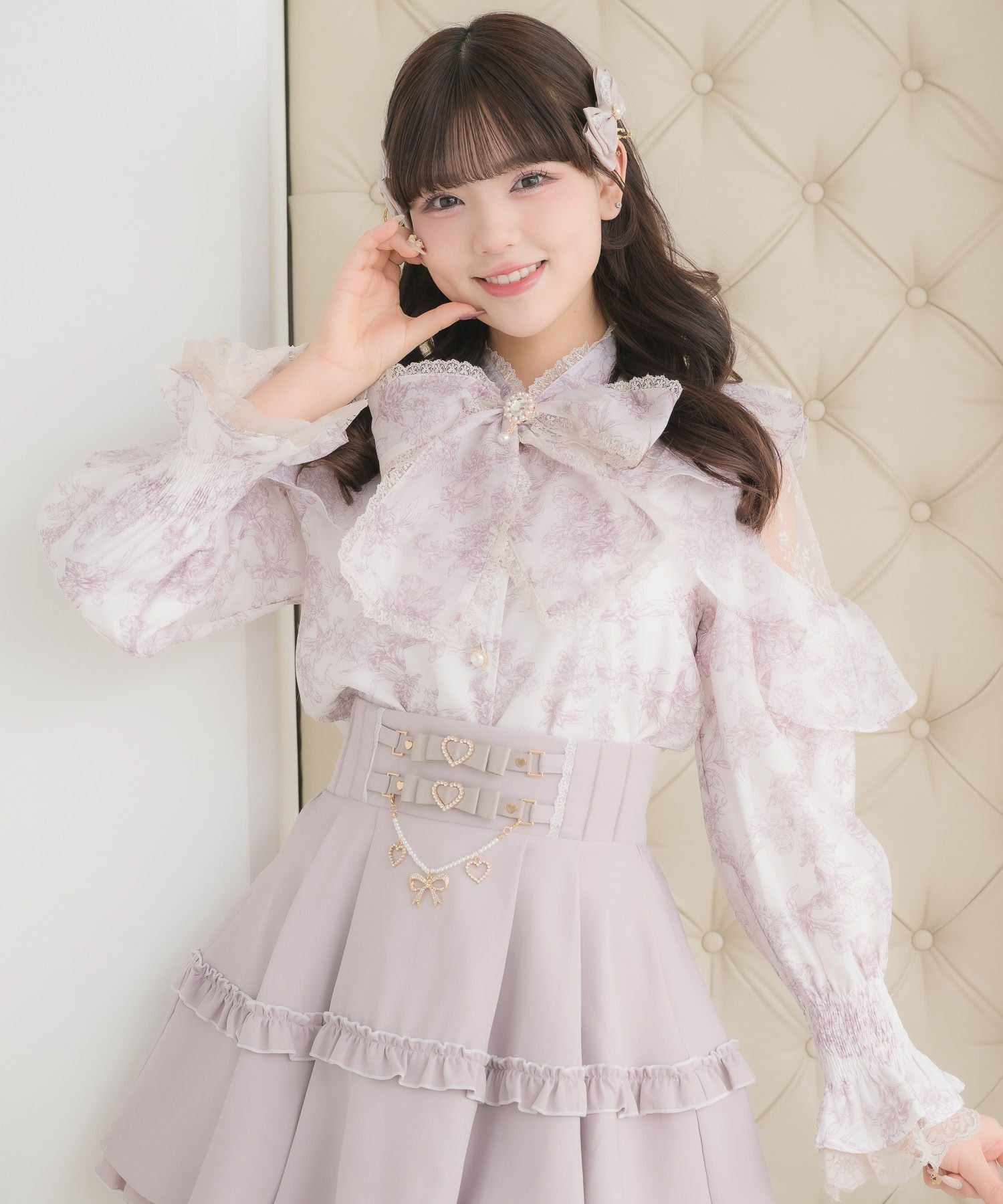 ボウタイリボンラッフルブラウス | Rlab store