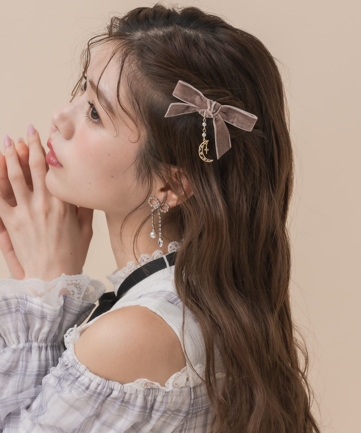 ムーンチェーンベロアリボンクリップセット | Rlab store