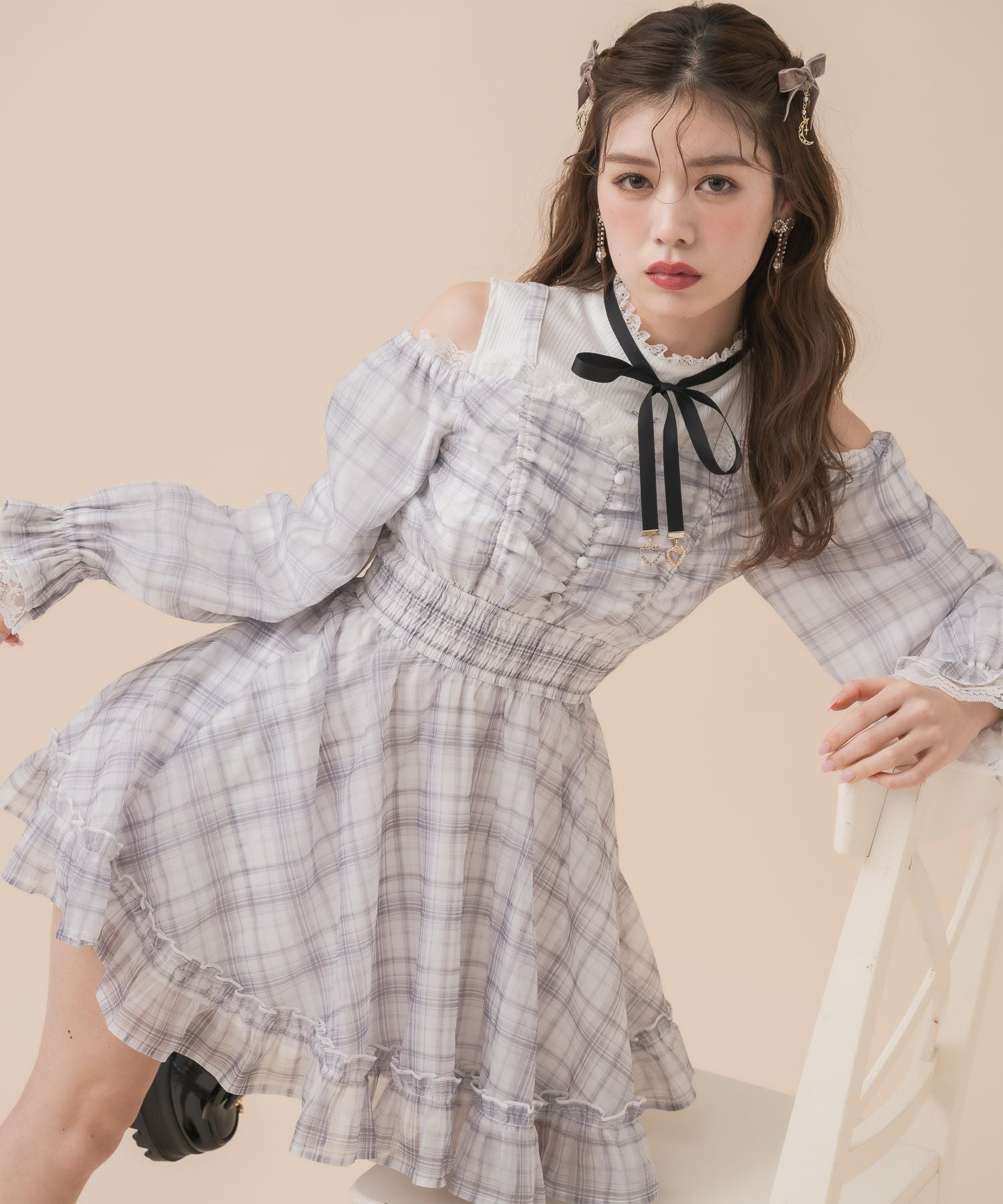 ムーンチェーンベロアリボンクリップセット | Rlab store