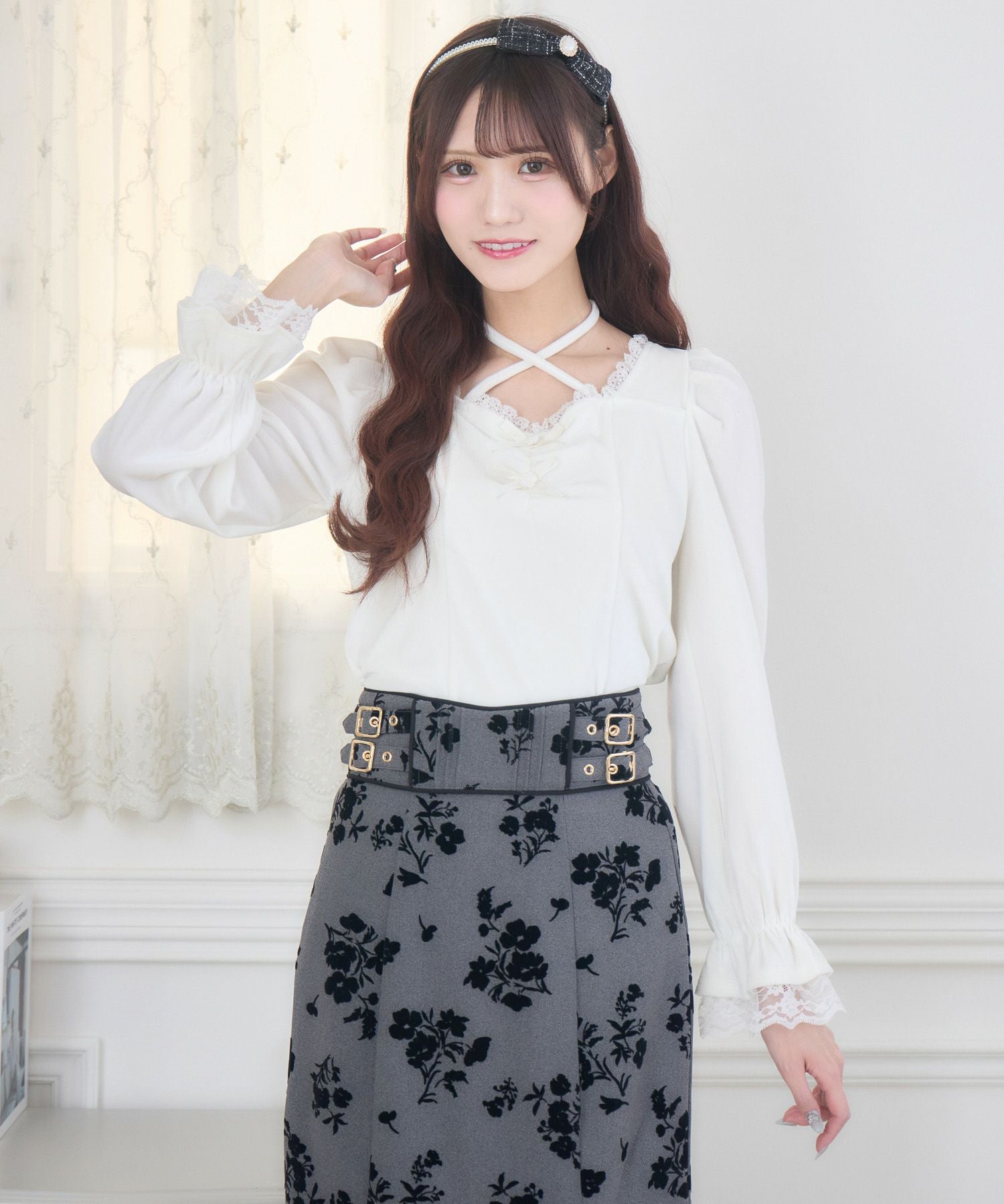 ローズリボンベロアトップス | Rlab store