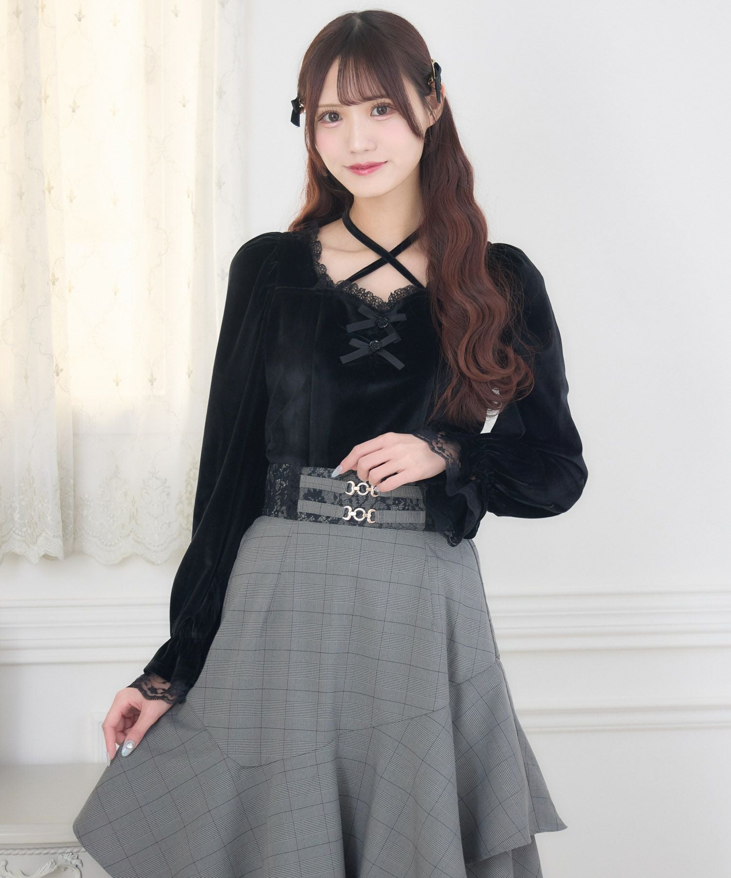 ローズリボンベロアトップス | Rlab store
