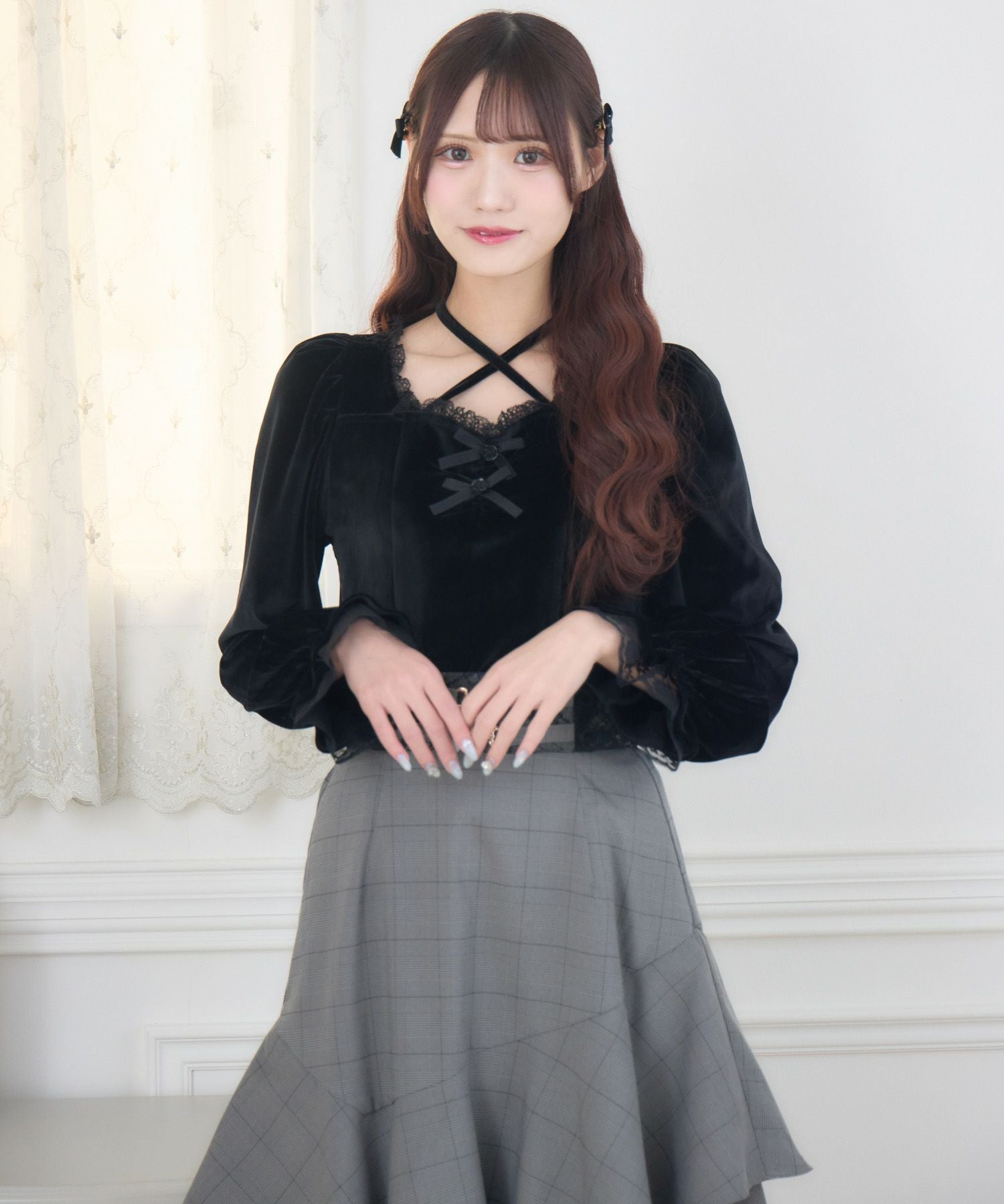 ローズリボンベロアトップス | Rlab store