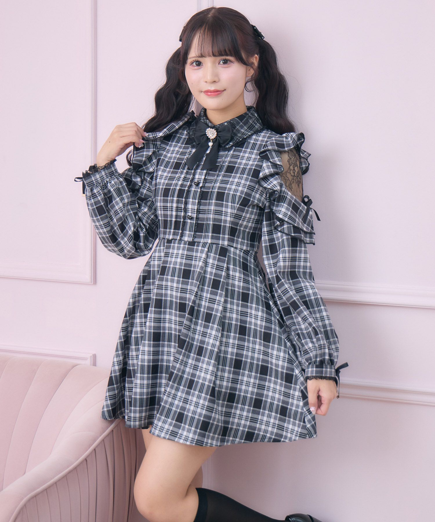 チュールエプロン付きメイドワンピース | Rlab store