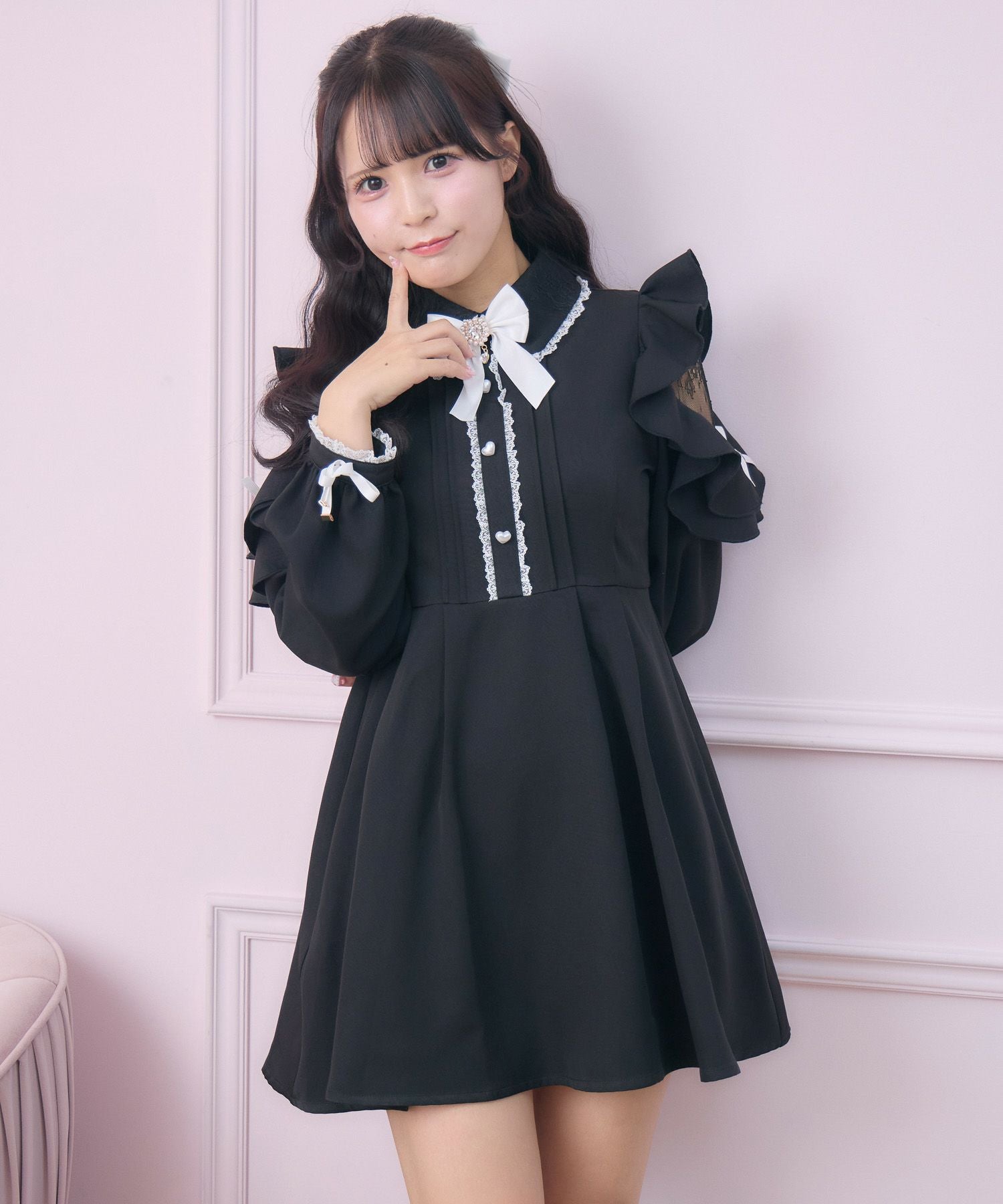 チュールエプロン付きメイドワンピース | Rlab store