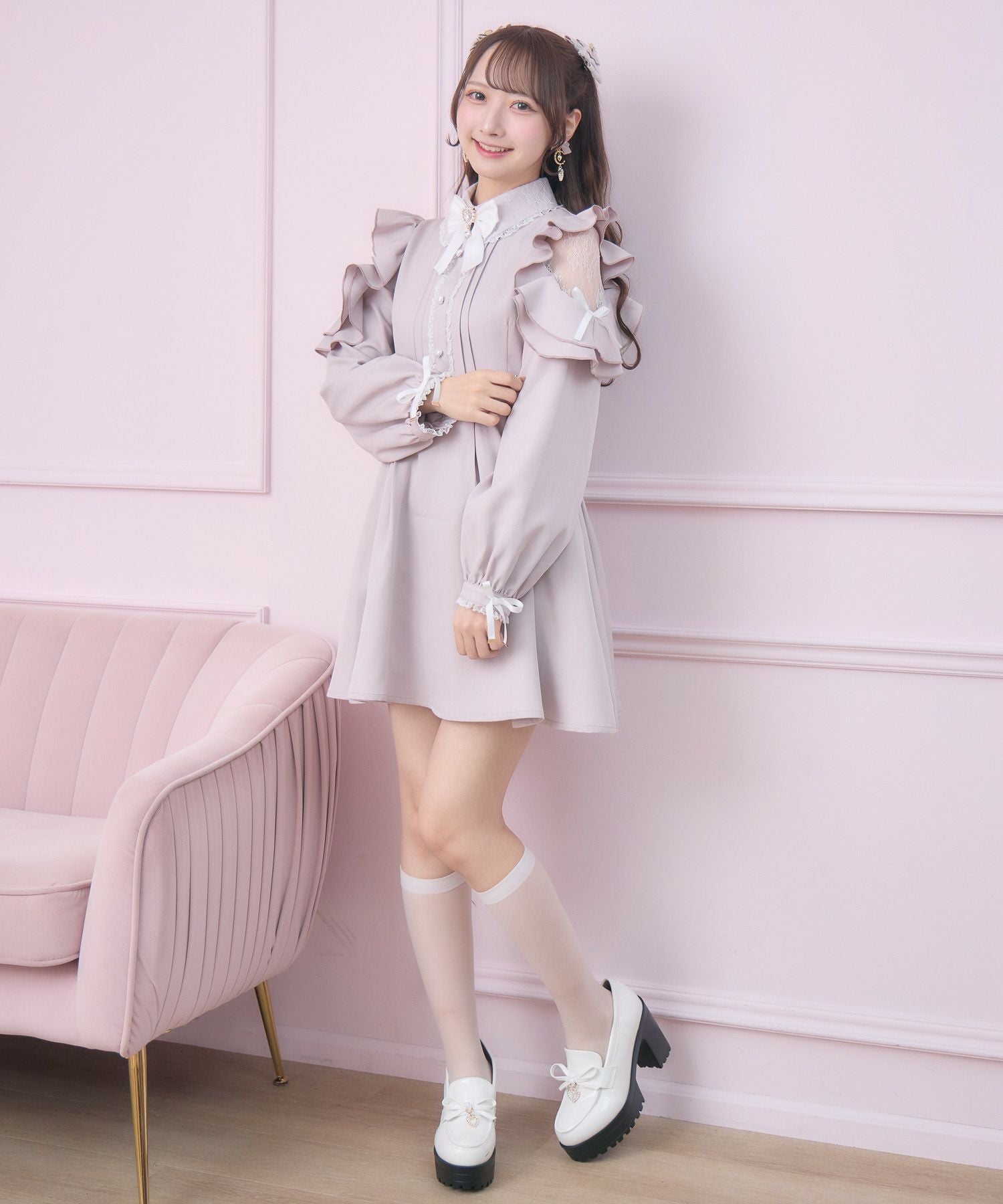 チュールエプロン付きメイドワンピース | Rlab store