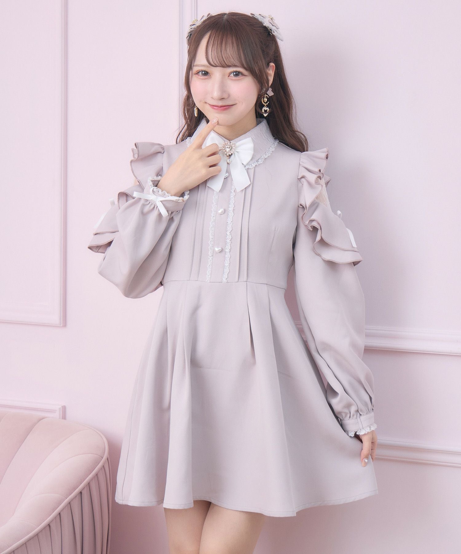 チュールエプロン付きメイドワンピース | Rlab store