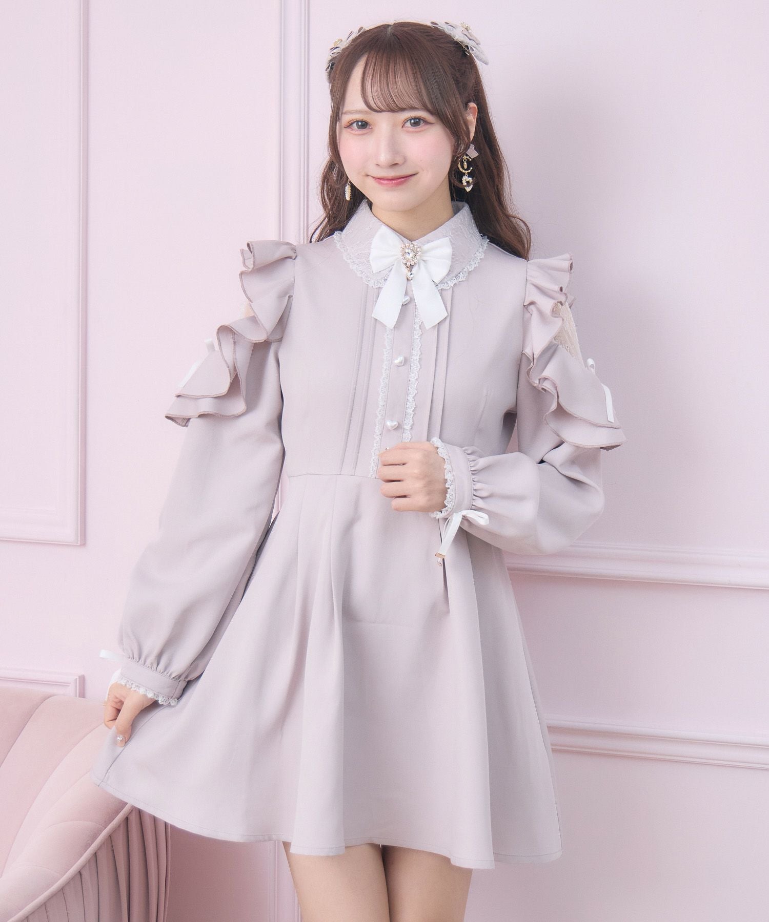 チュールエプロン付きメイドワンピース | Rlab store