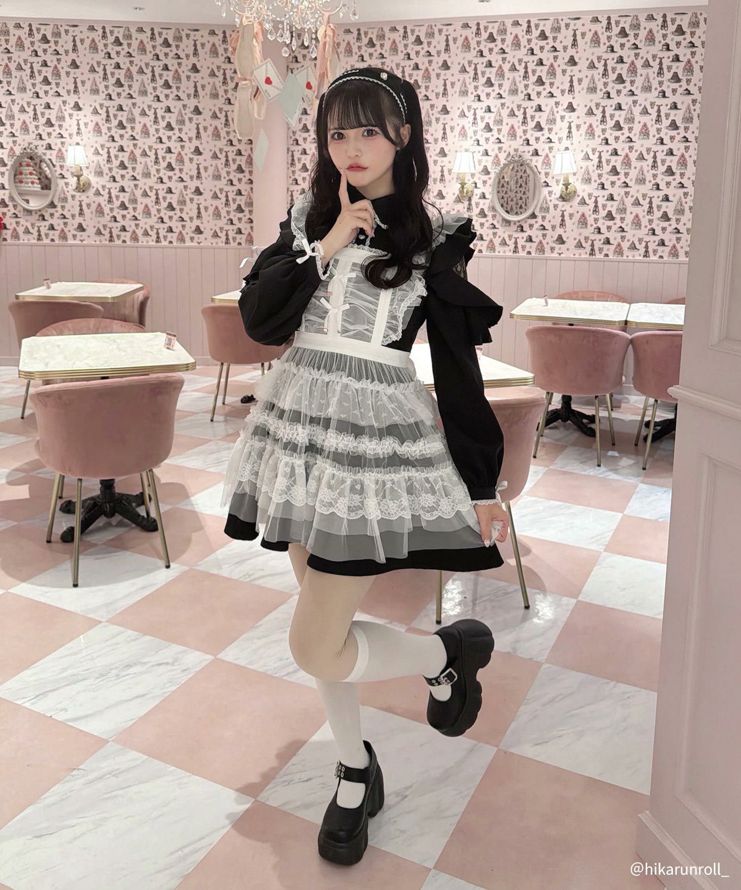 チュールエプロン付きメイドワンピース | Rlab store