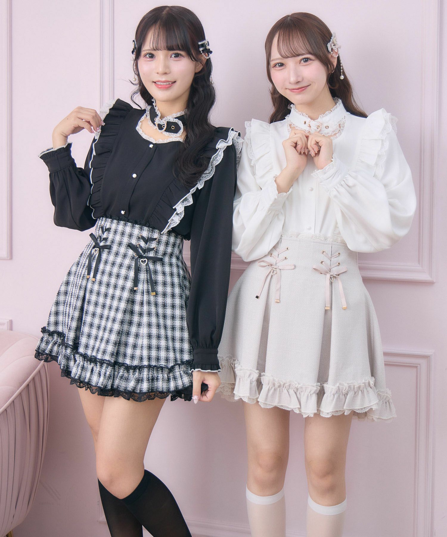 ハートバックルラッフルフリルブラウス | Rlab store