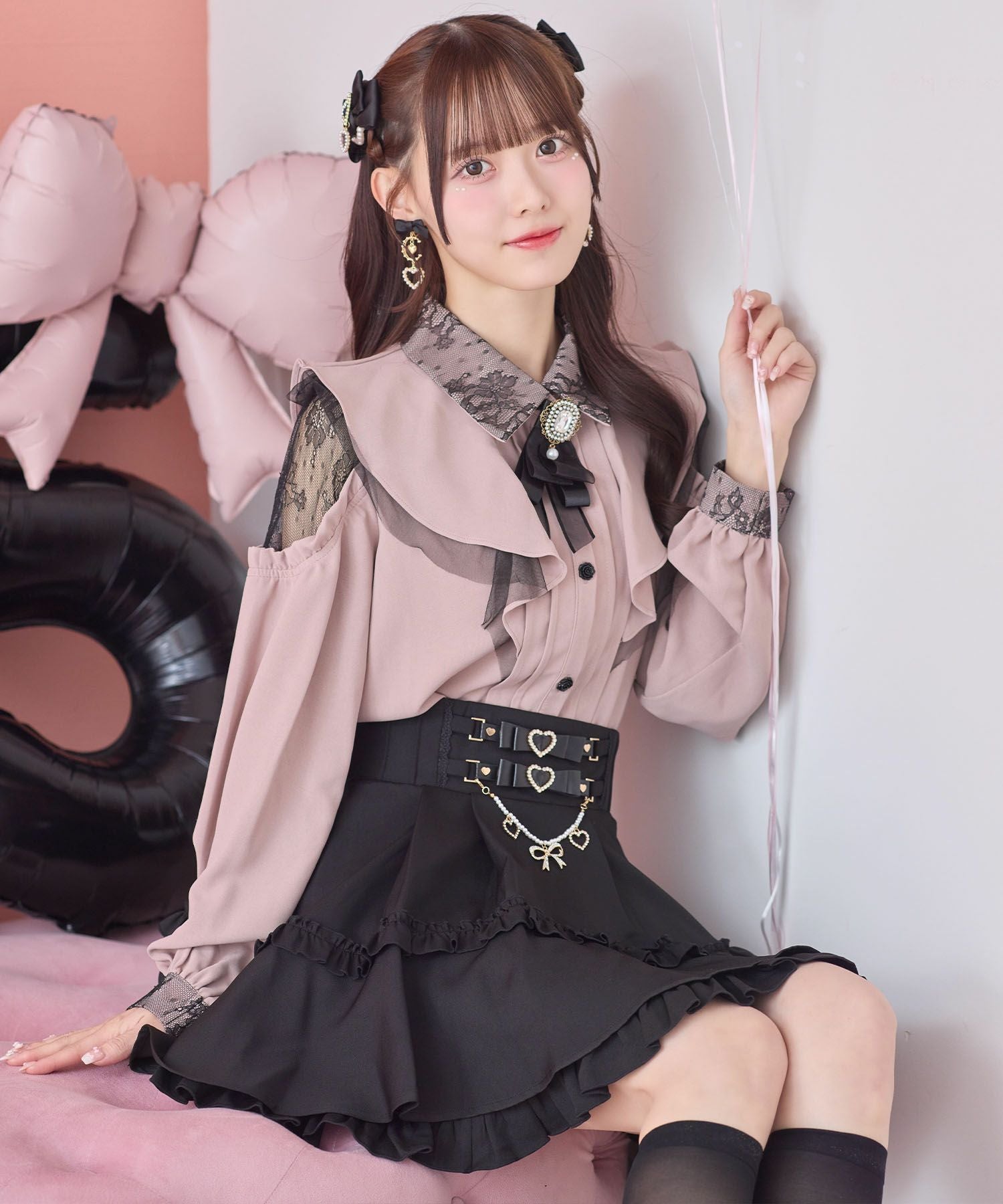 ラッフル肩開きブラウス | Rlab store