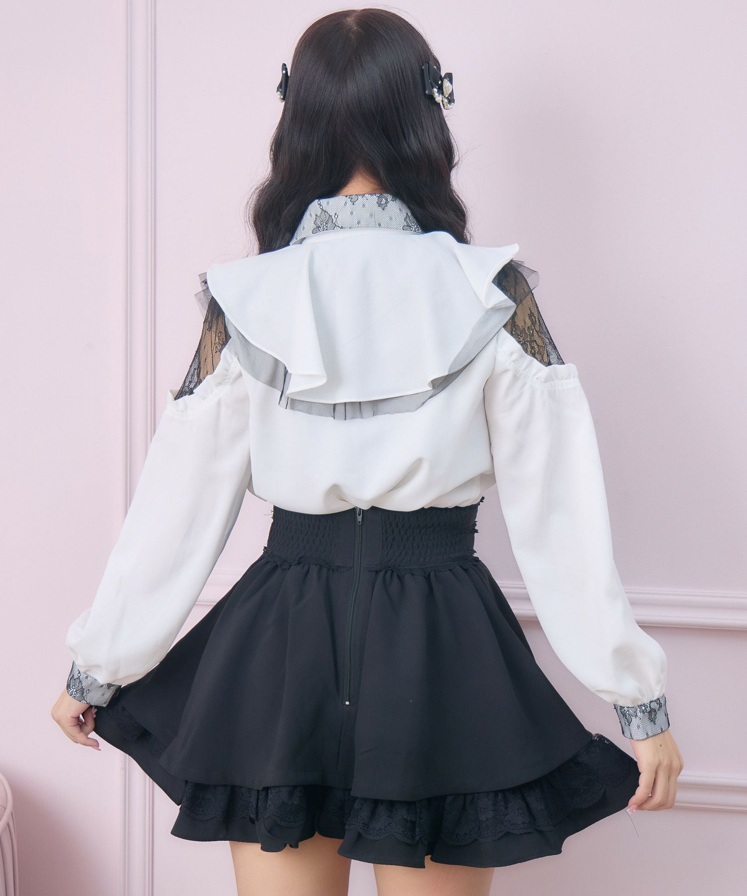 ラッフル肩開きブラウス | Rlab store