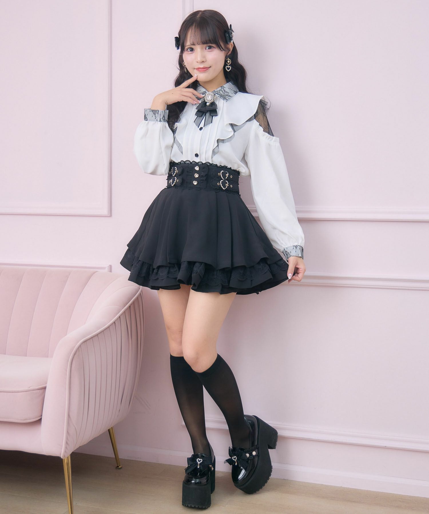 ラッフル肩開きブラウス | Rlab store