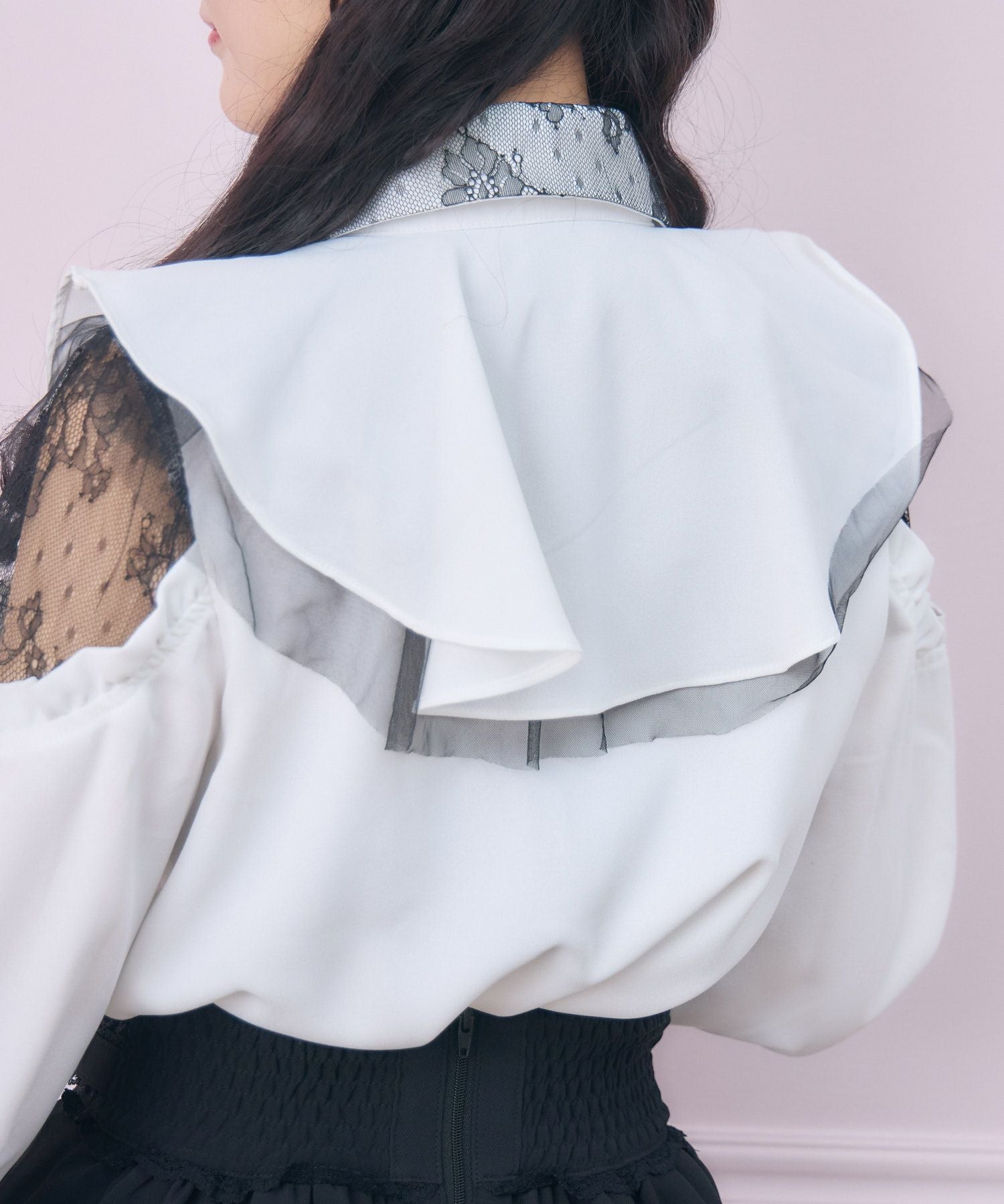 ラッフル肩開きブラウス | Rlab store